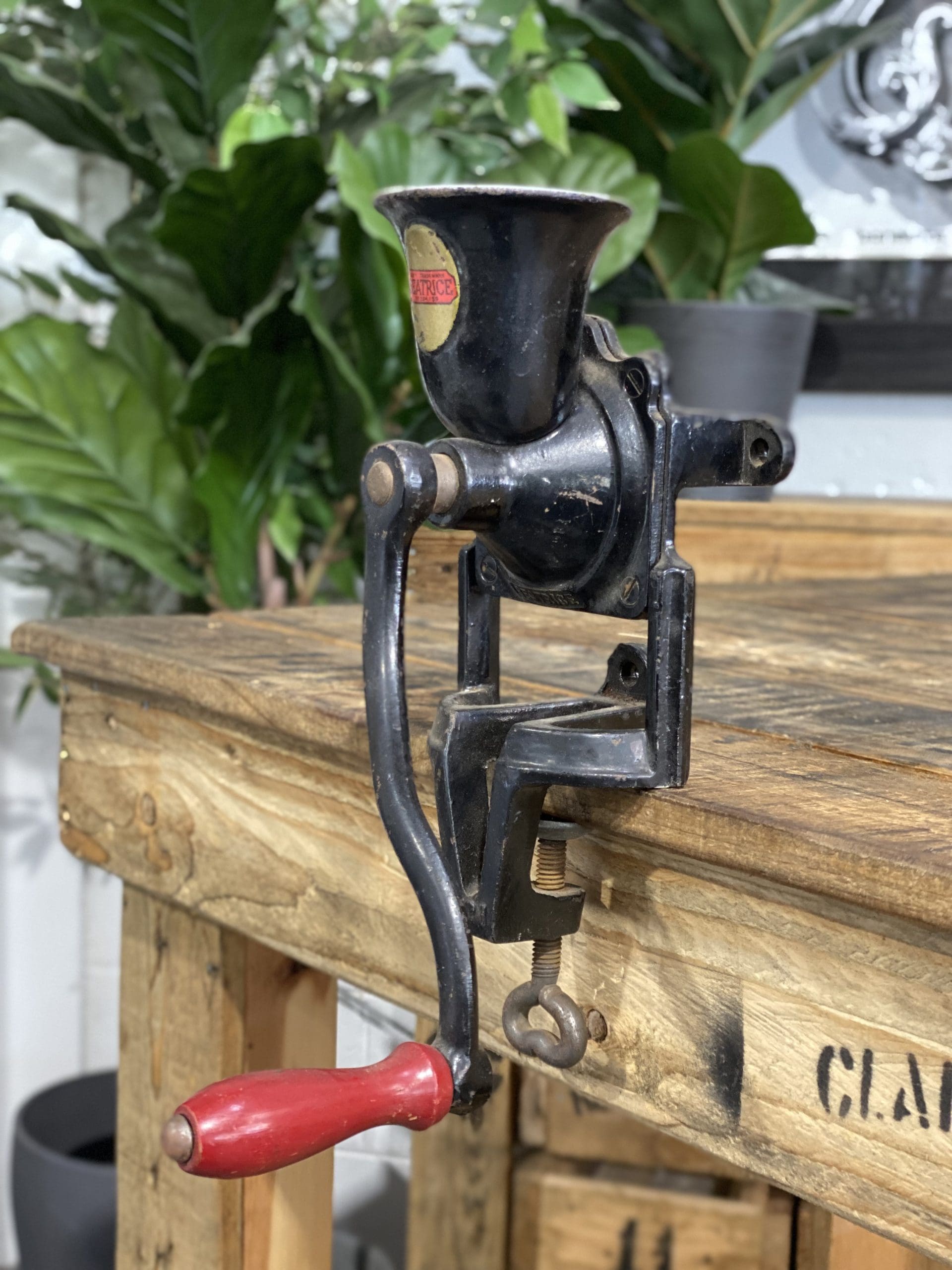 #156 1850’s No. 2 Medium Spong & Co Ltd Bench Mounted Hand Grinder