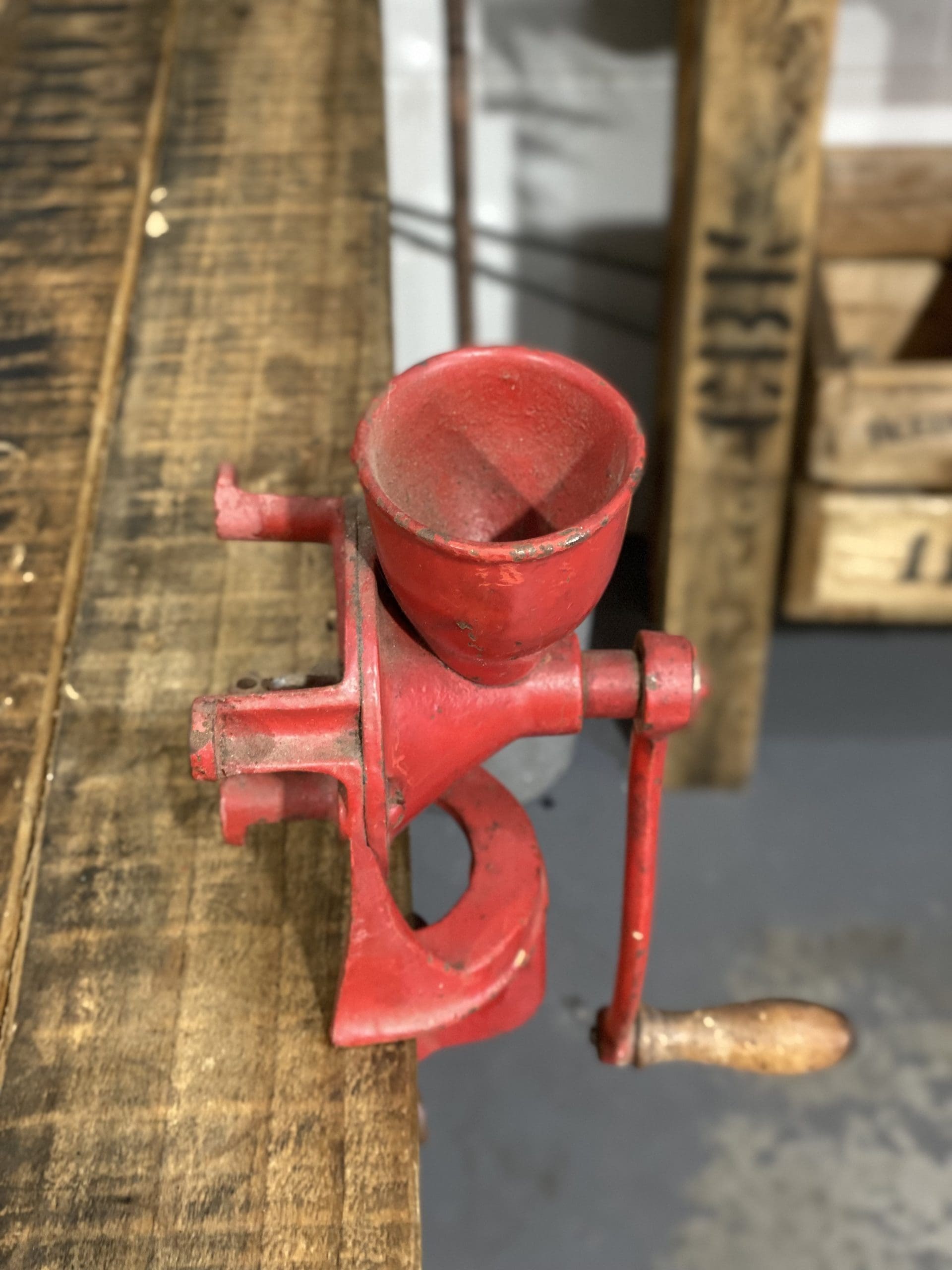 #17 1930’s Husqvarna No. 2 Bench Clamp Hand Coffee Grinder