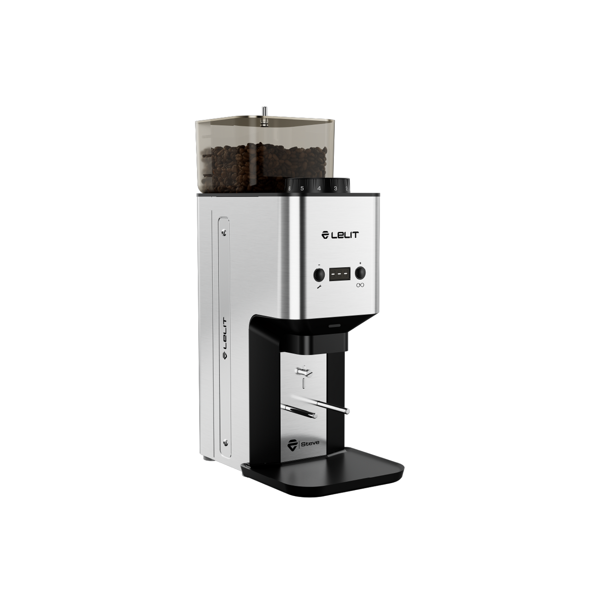 Lelit Steve Coffee Grinder - Brushed Stainless Steel | Jetblack source 20054_brushed photo 1