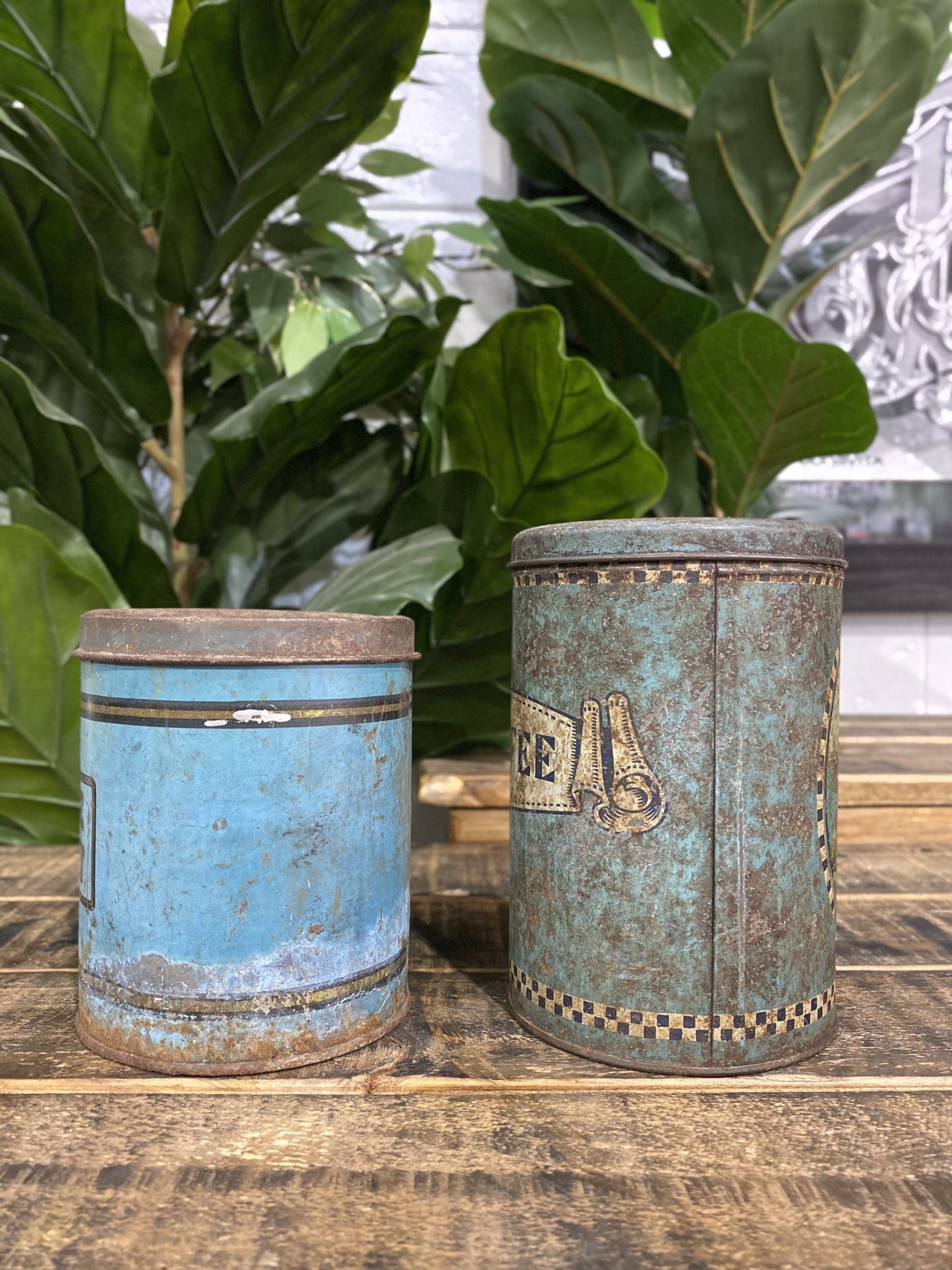 #258 1940’s Chicory Coffee Tin & Coffee Tin Dual Package