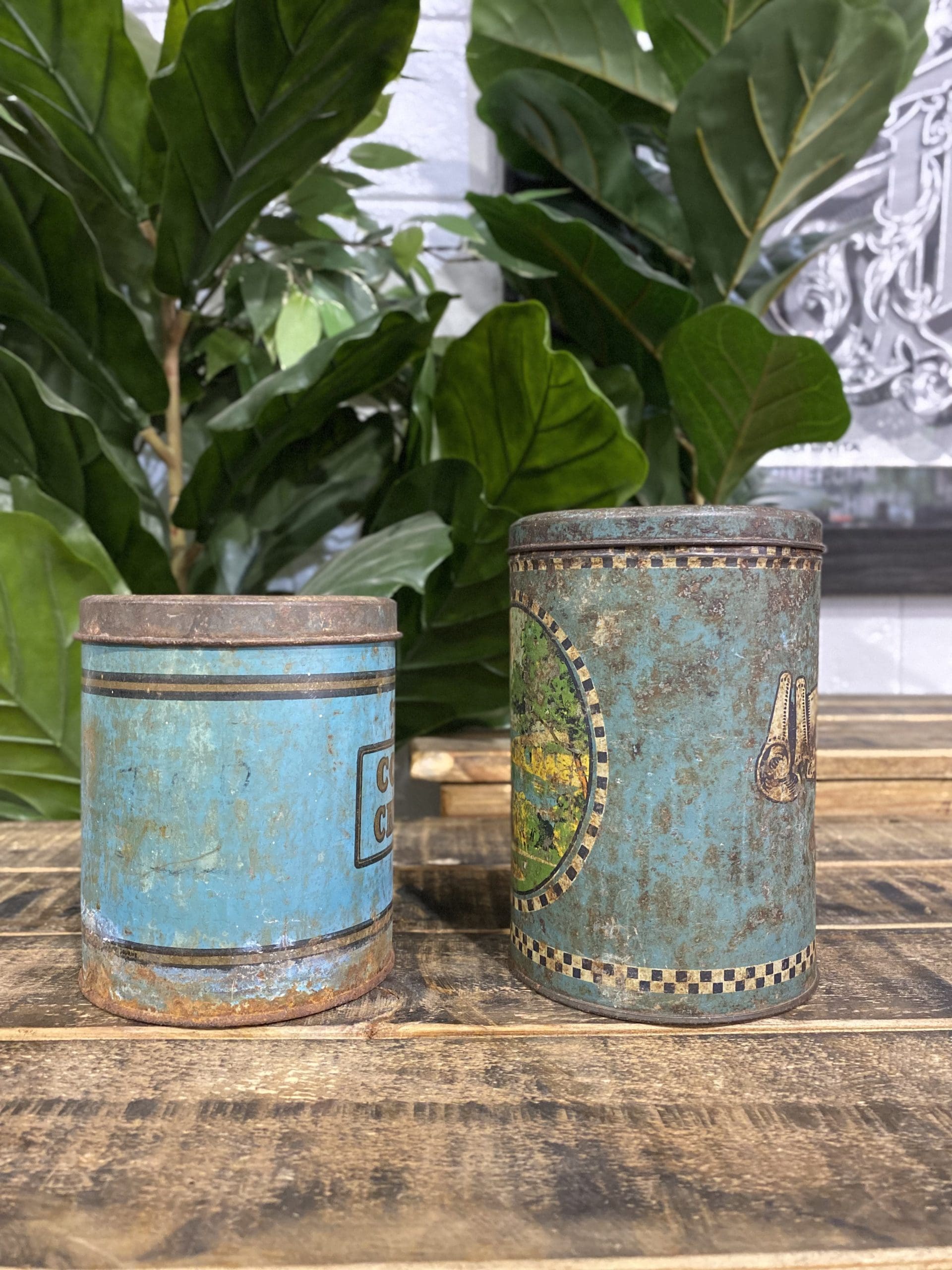 #258 1940’s Chicory Coffee Tin & Coffee Tin Dual Package