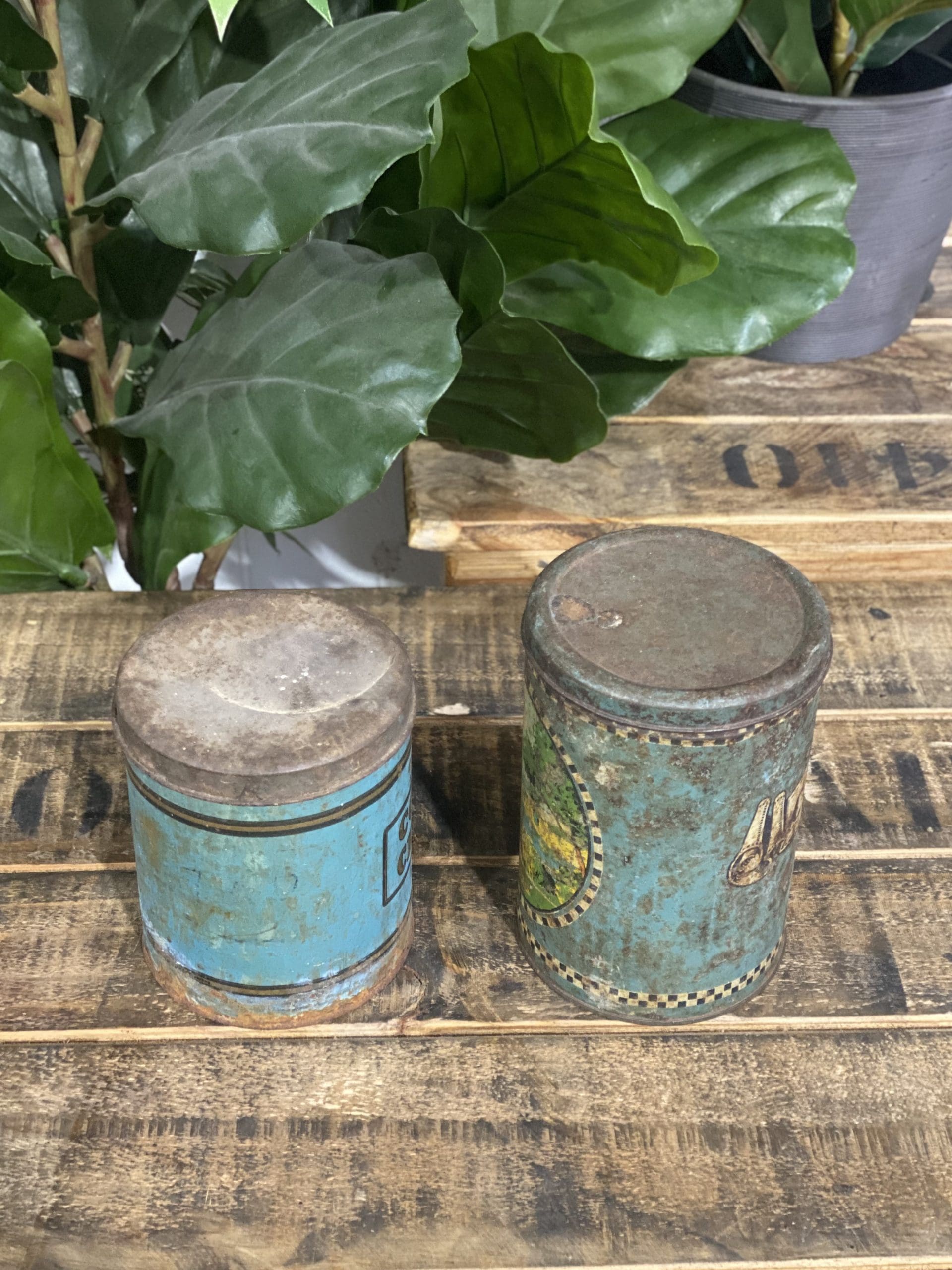 #258 1940’s Chicory Coffee Tin & Coffee Tin Dual Package