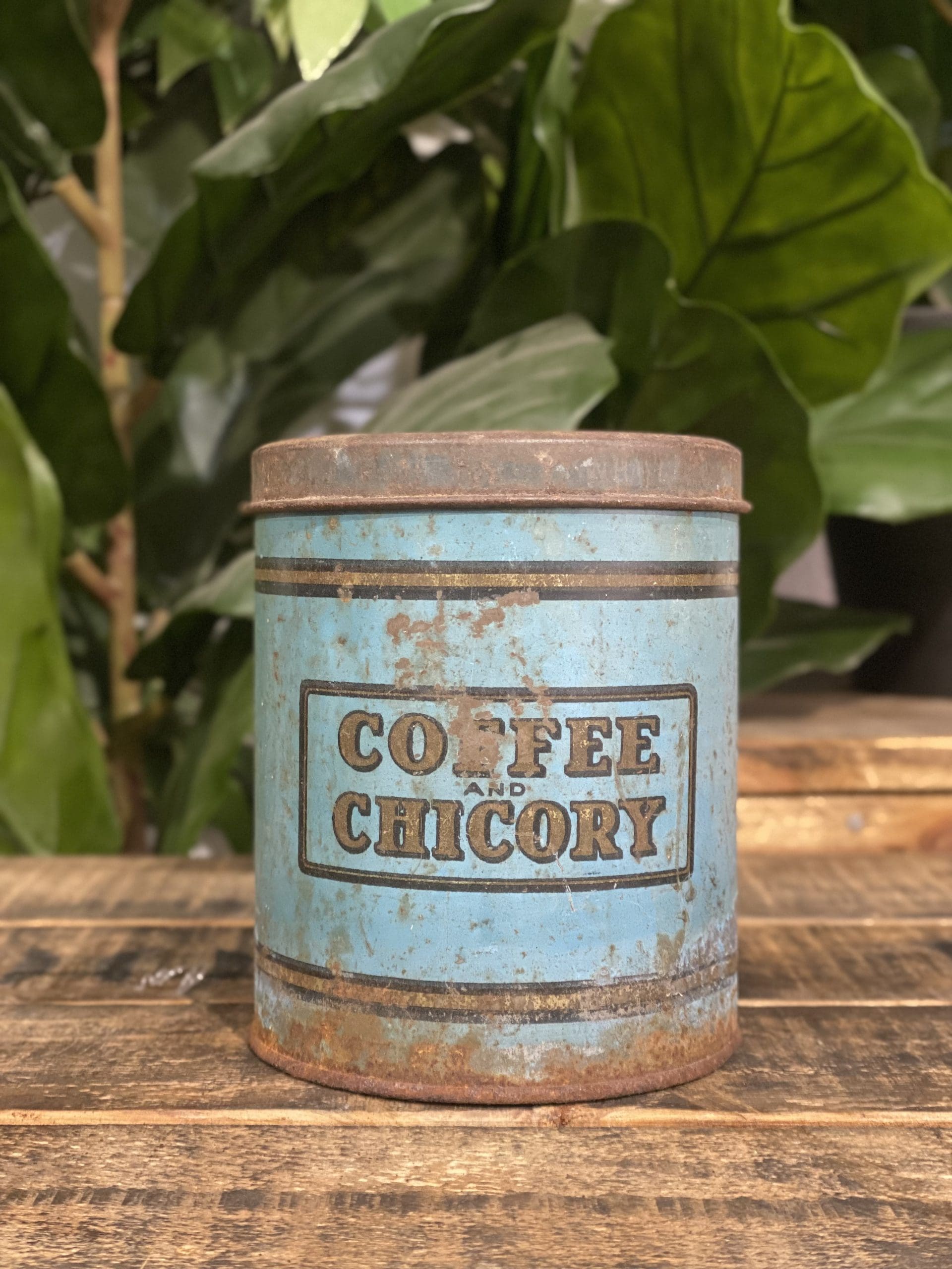 #258 1940’s Chicory Coffee Tin & Coffee Tin Dual Package