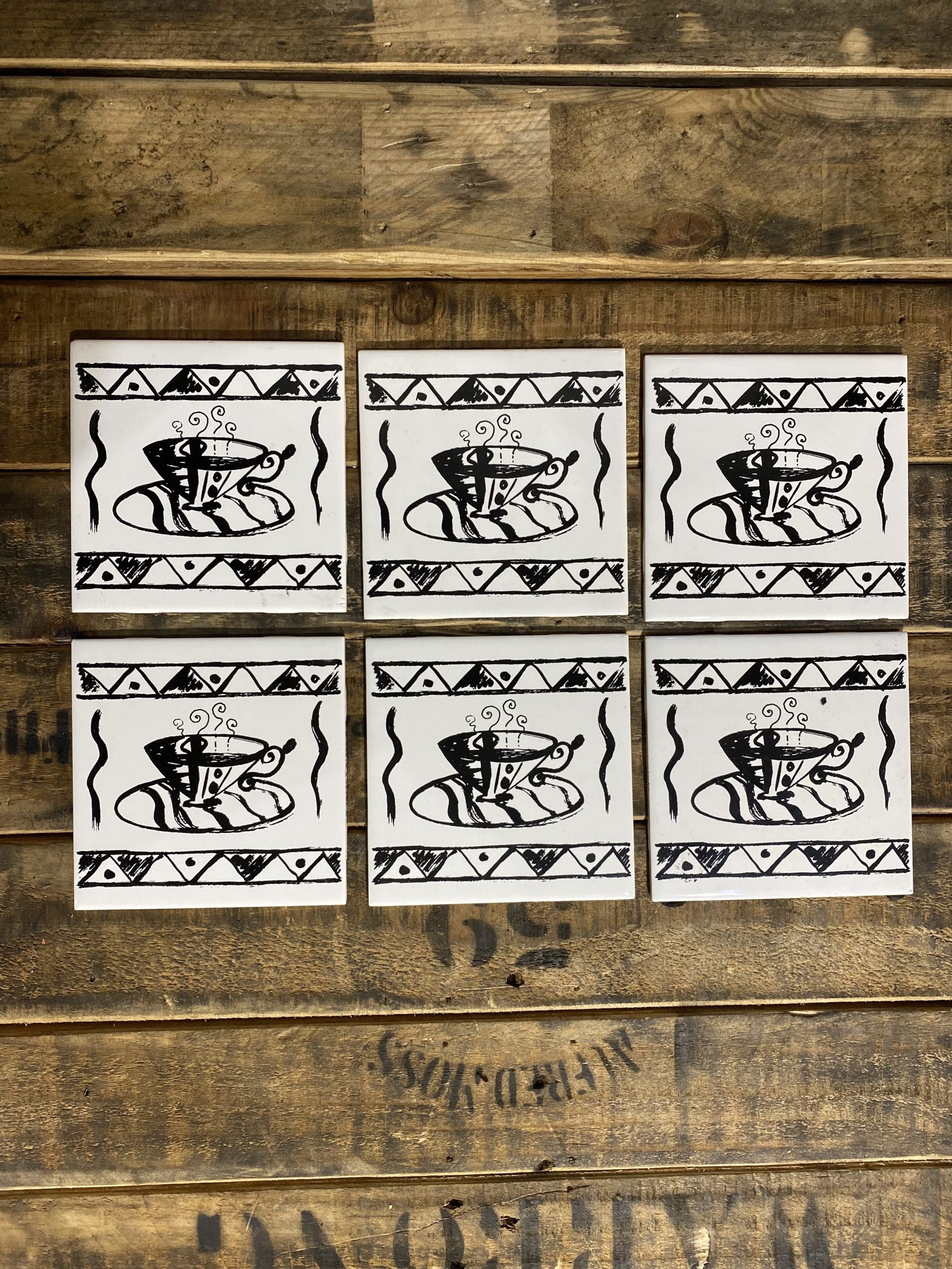 #307 1980’s Collectors Ceramic Coffee Tiles x 6