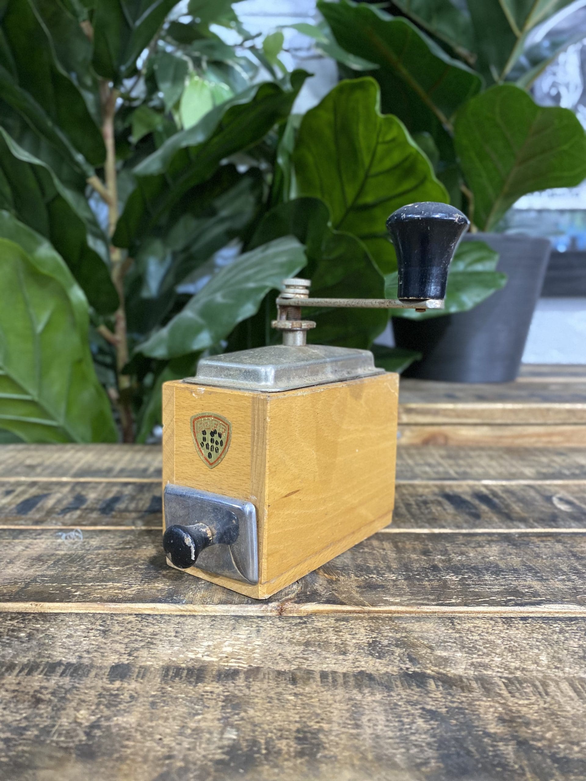 #33 1930’s European Oblong Wooden Hand Coffee Grinder