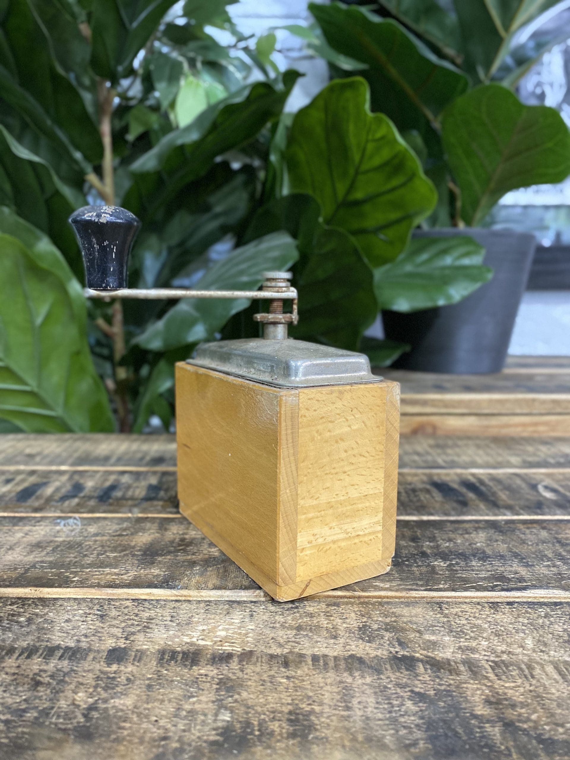 #33 1930’s European Oblong Wooden Hand Coffee Grinder