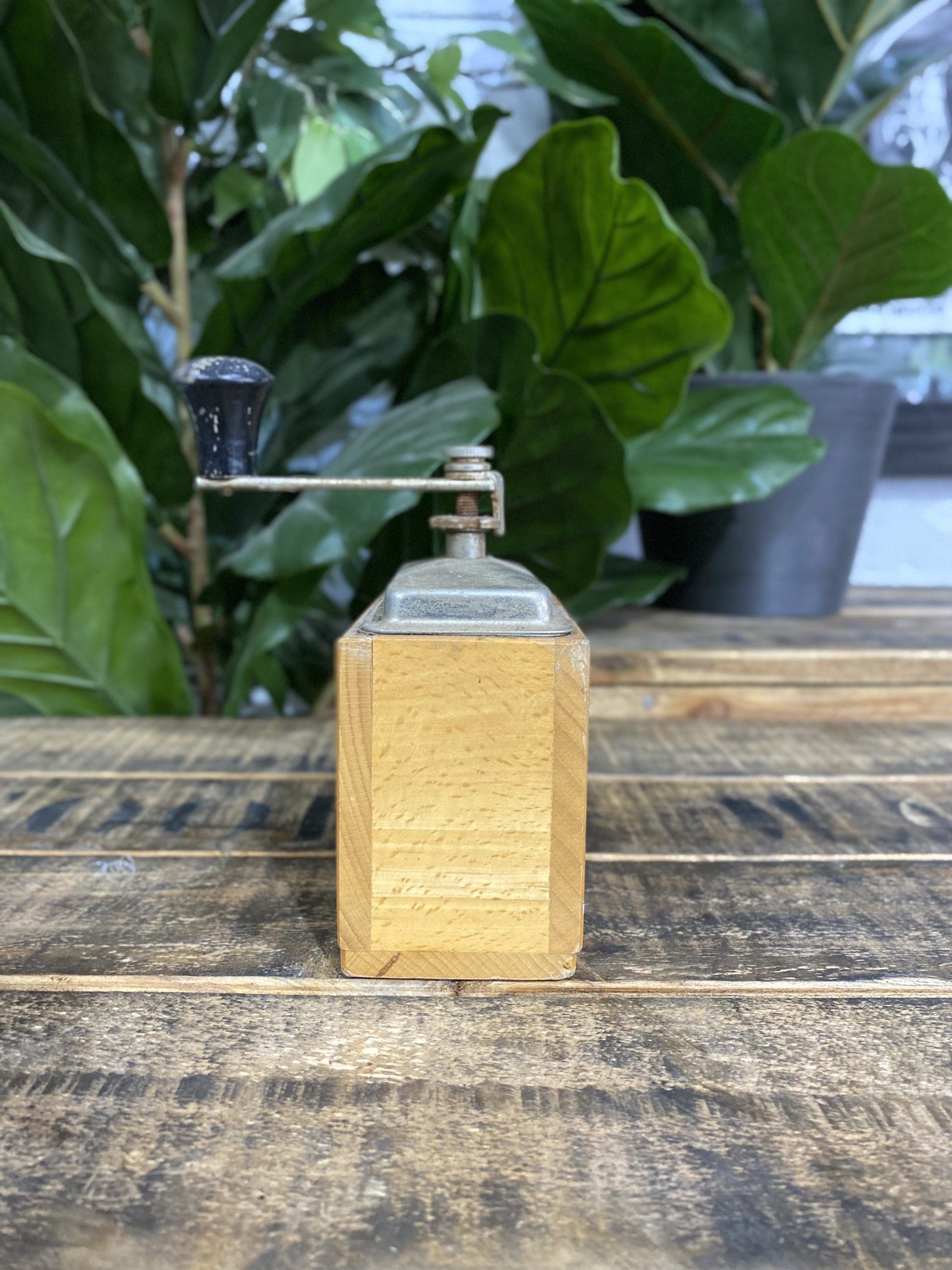 #33 1930’s European Oblong Wooden Hand Coffee Grinder