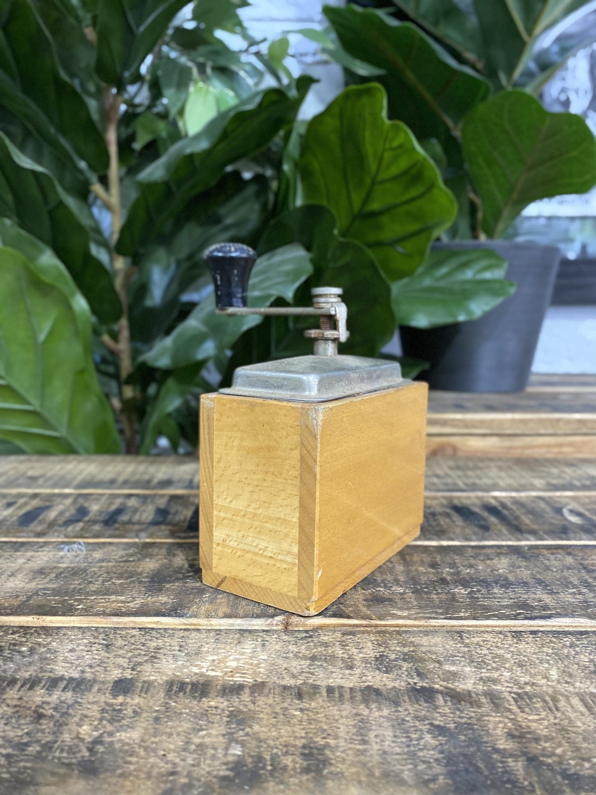 #33 1930’s European Oblong Wooden Hand Coffee Grinder