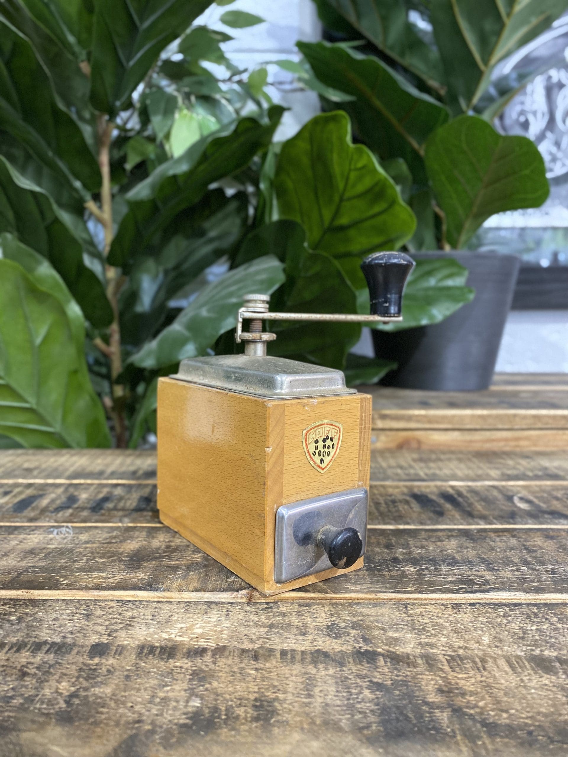 #33 1930’s European Oblong Wooden Hand Coffee Grinder