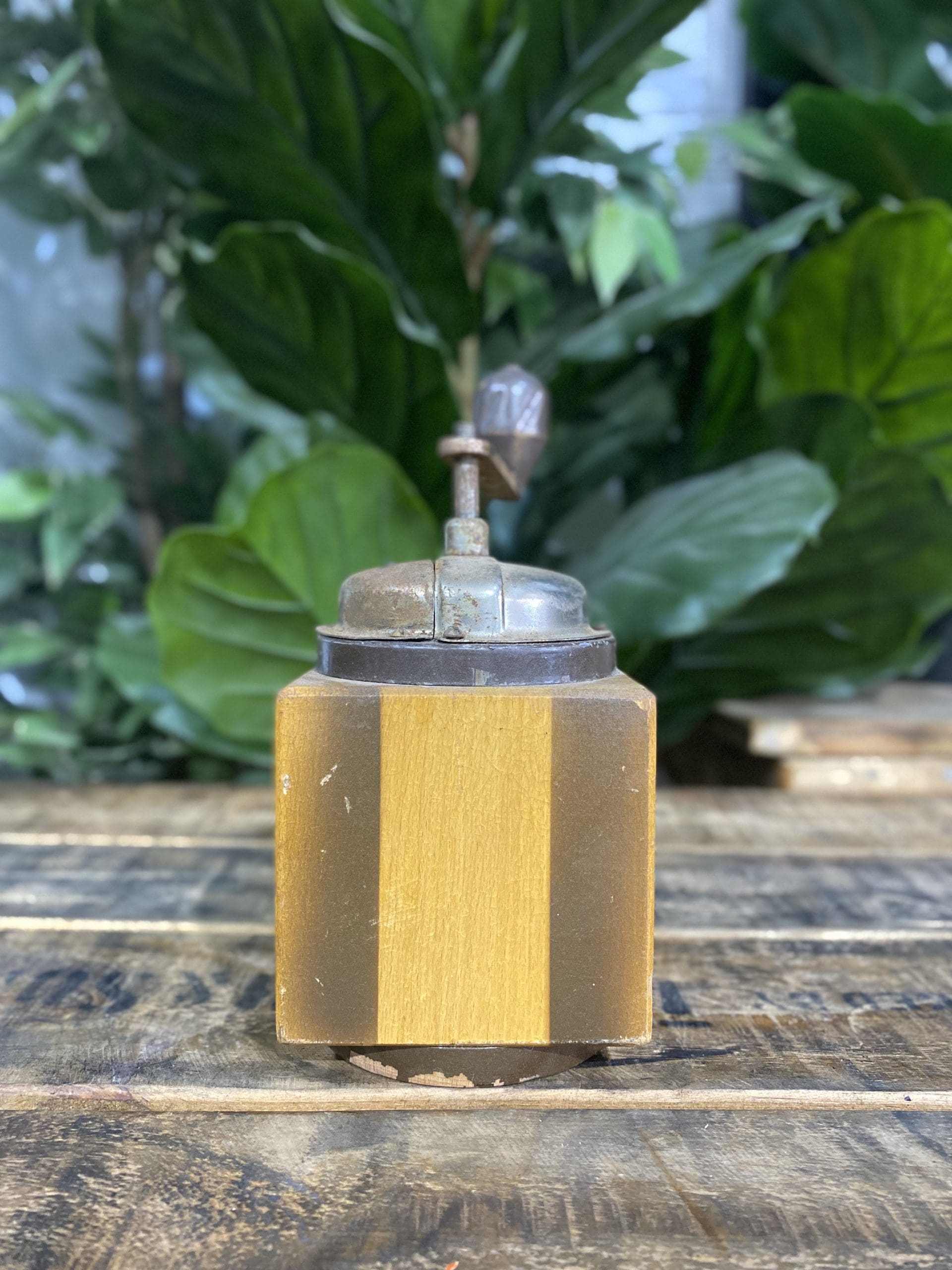 #47 1950’s Trespade Wooden Square Designed Hand Coffee Grinder