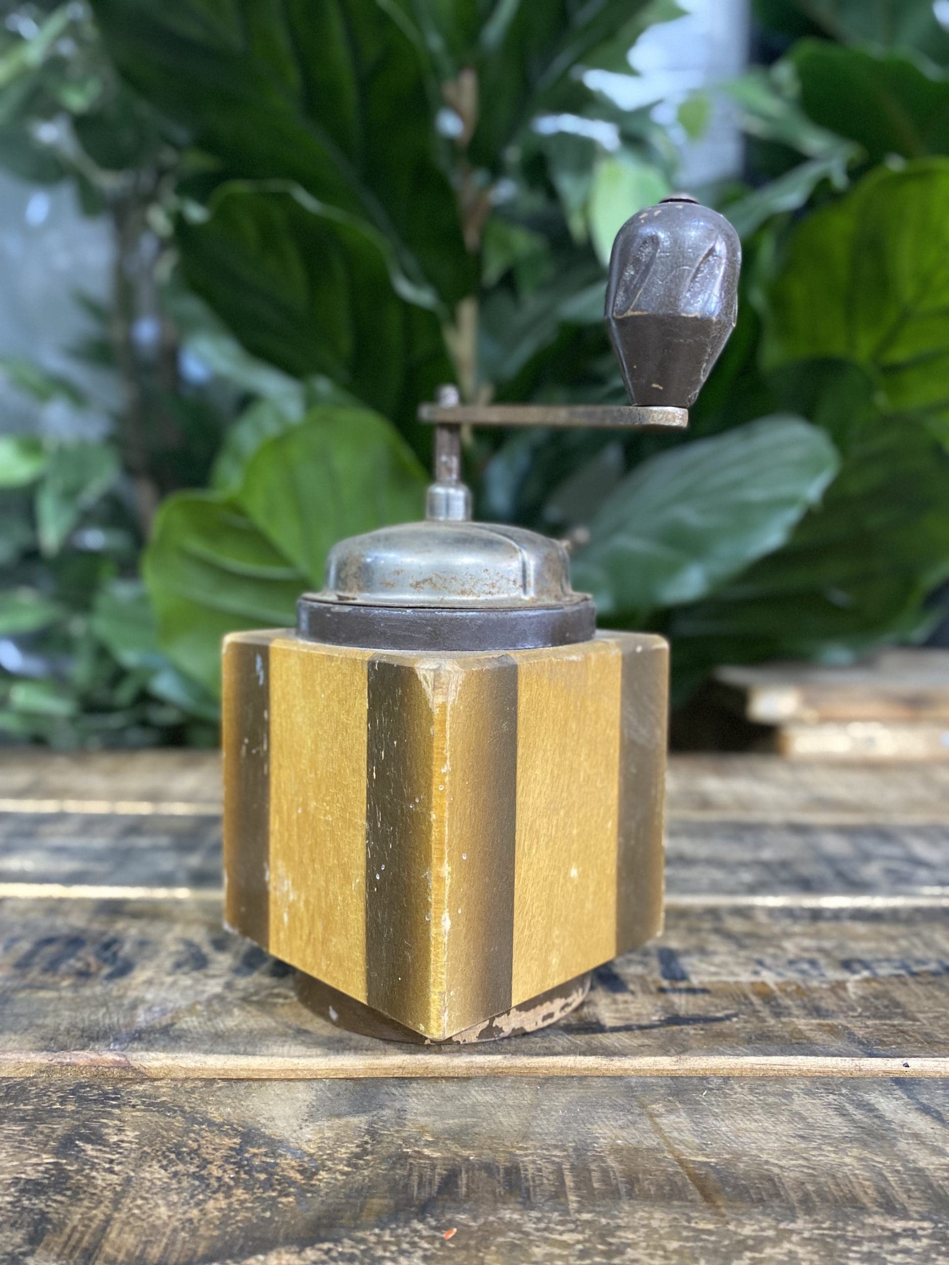 #47 1950’s Trespade Wooden Square Designed Hand Coffee Grinder
