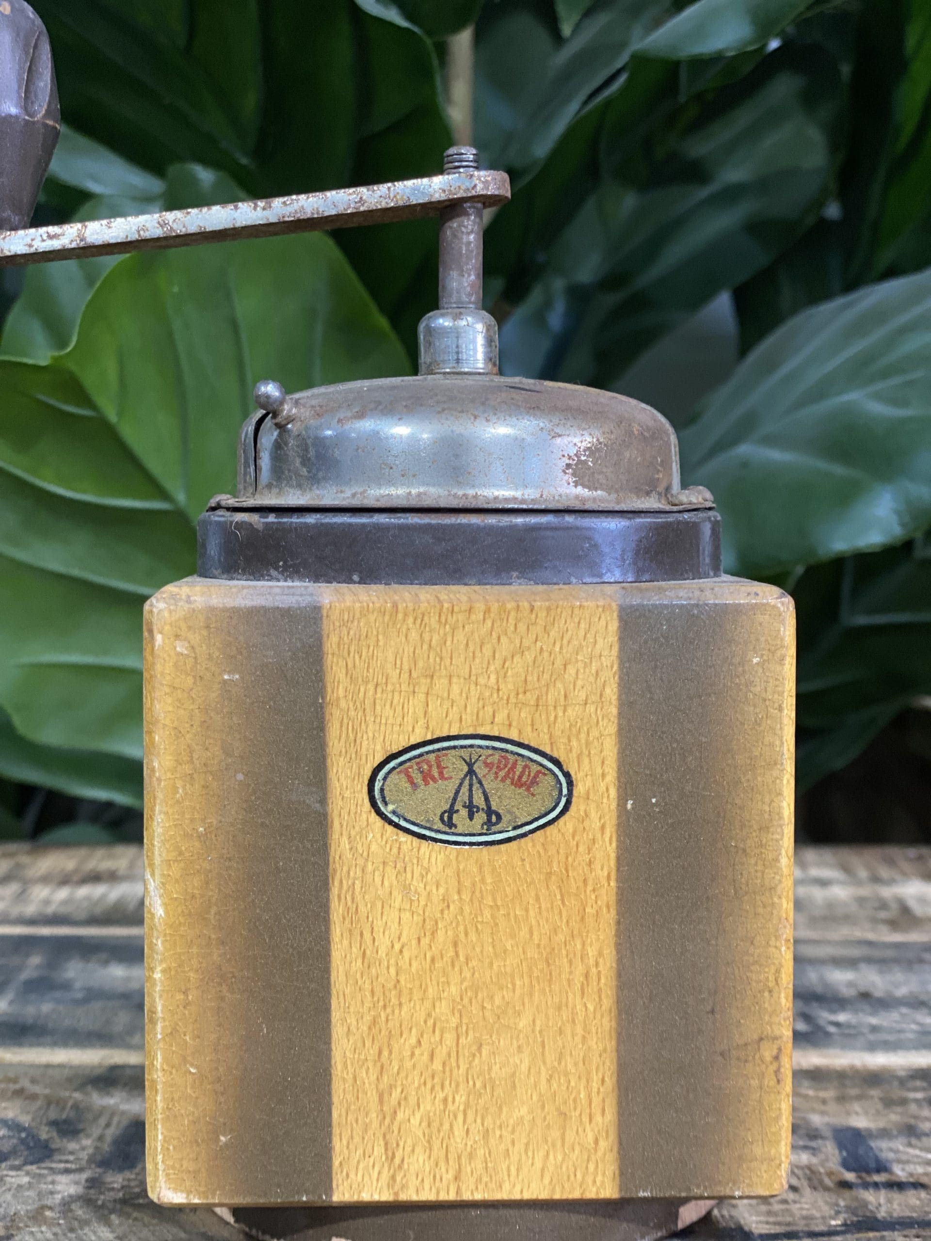 #47 1950’s Trespade Wooden Square Designed Hand Coffee Grinder