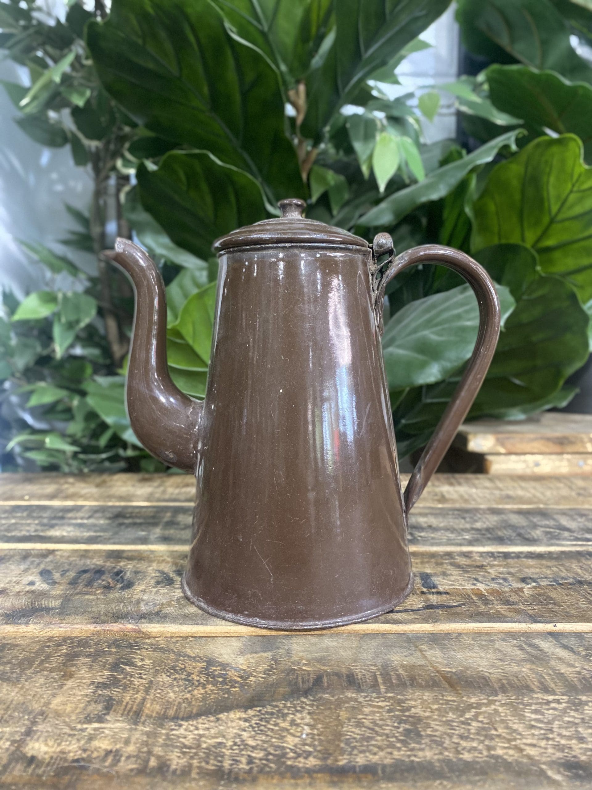 Mission Brown Coffee Pot Tin 1950’s