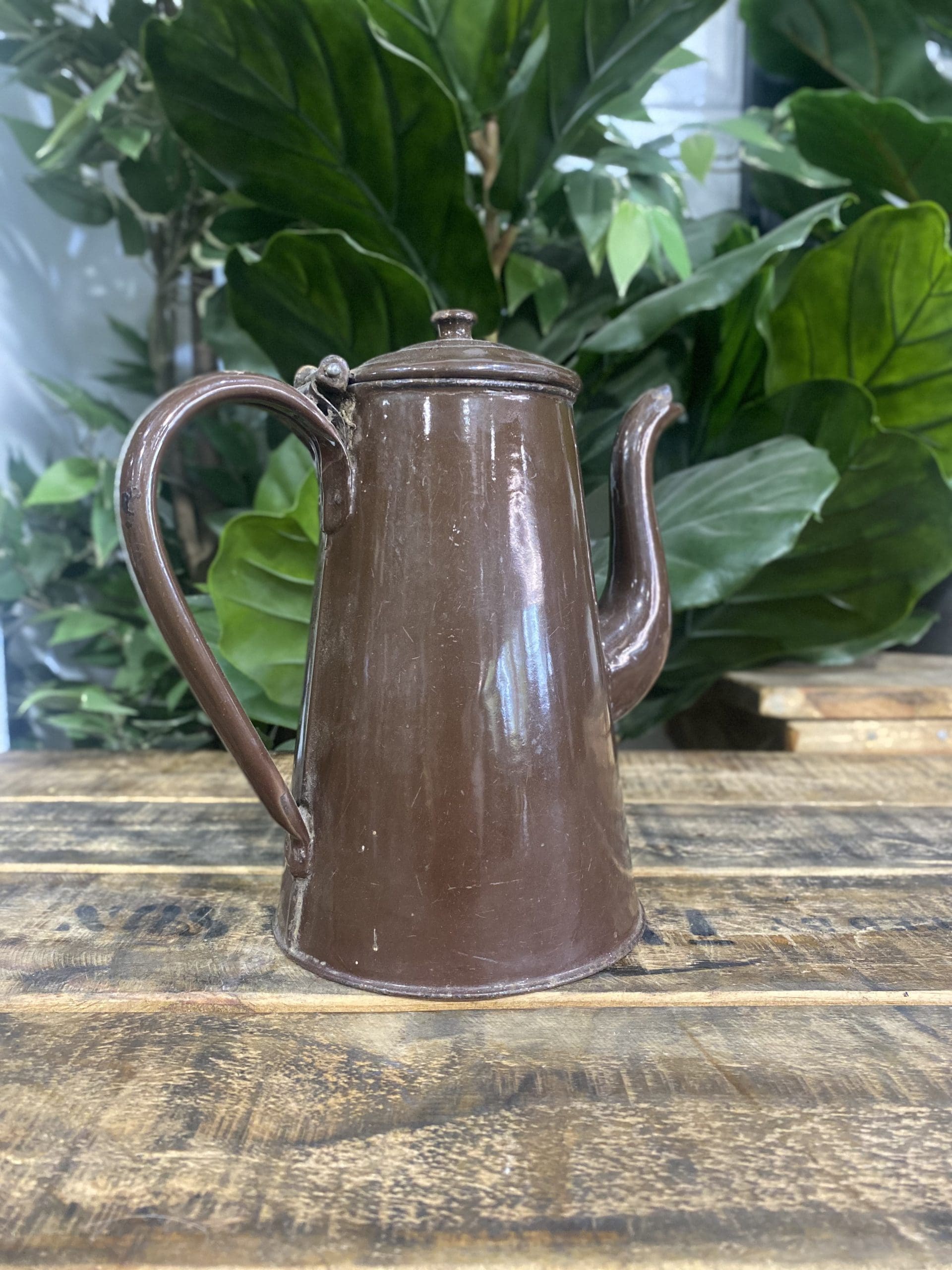 Mission Brown Coffee Pot Tin 1950’s