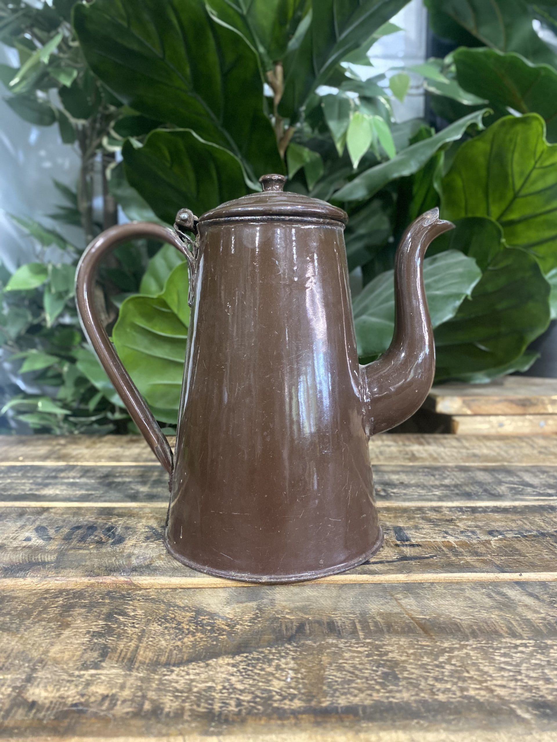Mission Brown Coffee Pot Tin 1950’s