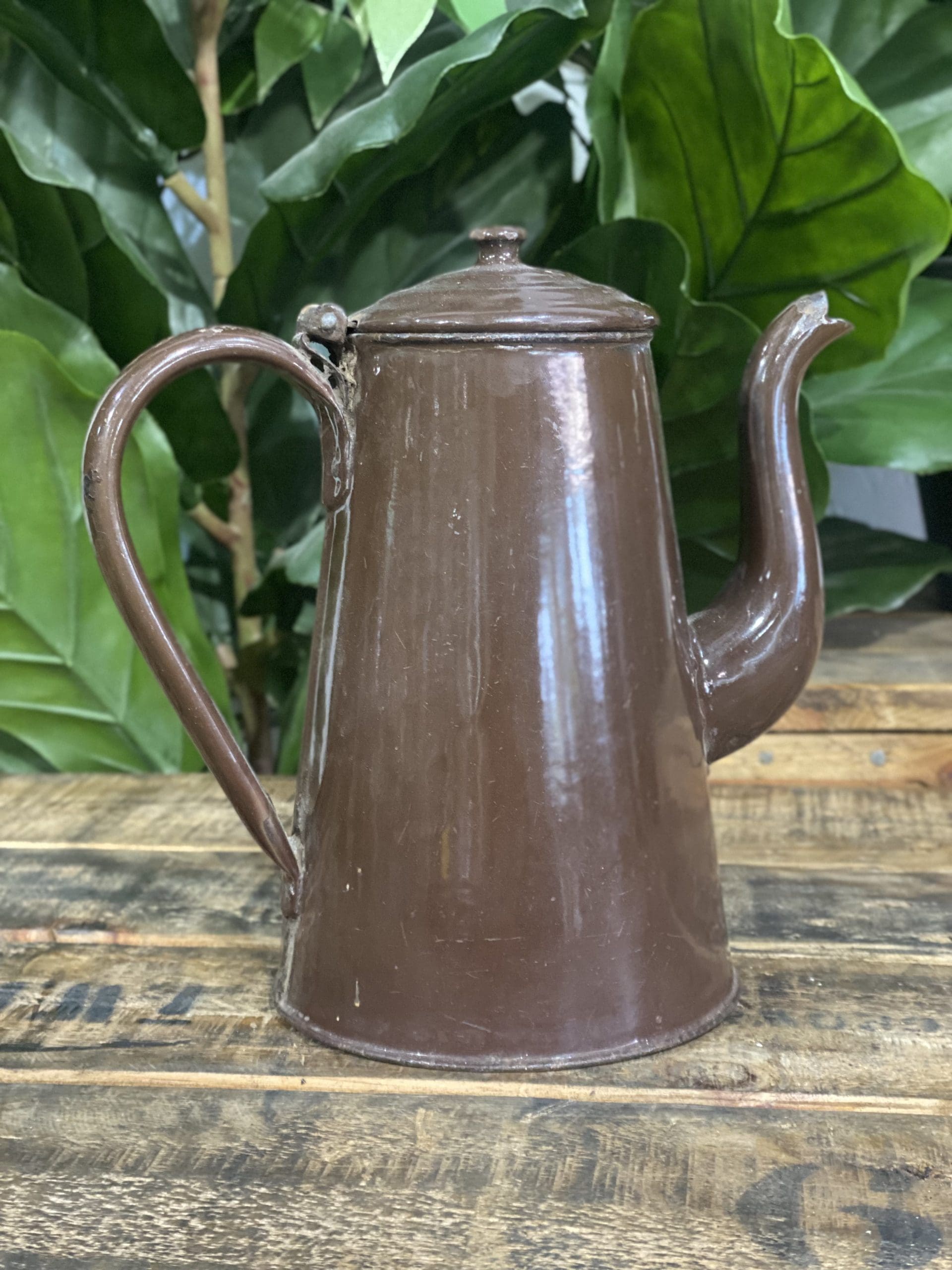 Mission Brown Coffee Pot Tin 1950’s