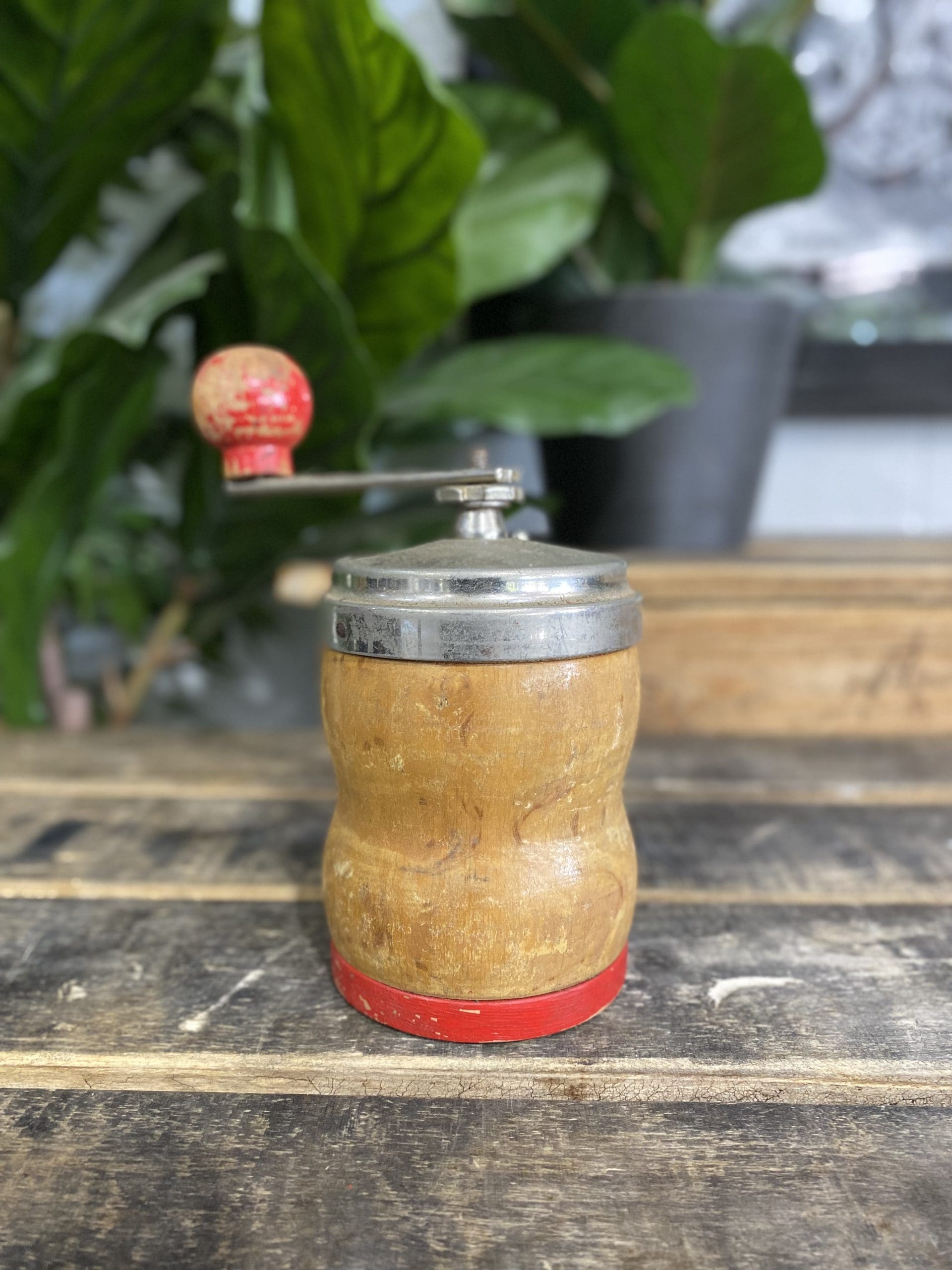 #61 Working B & G Wooden Hand Coffee Grinder
