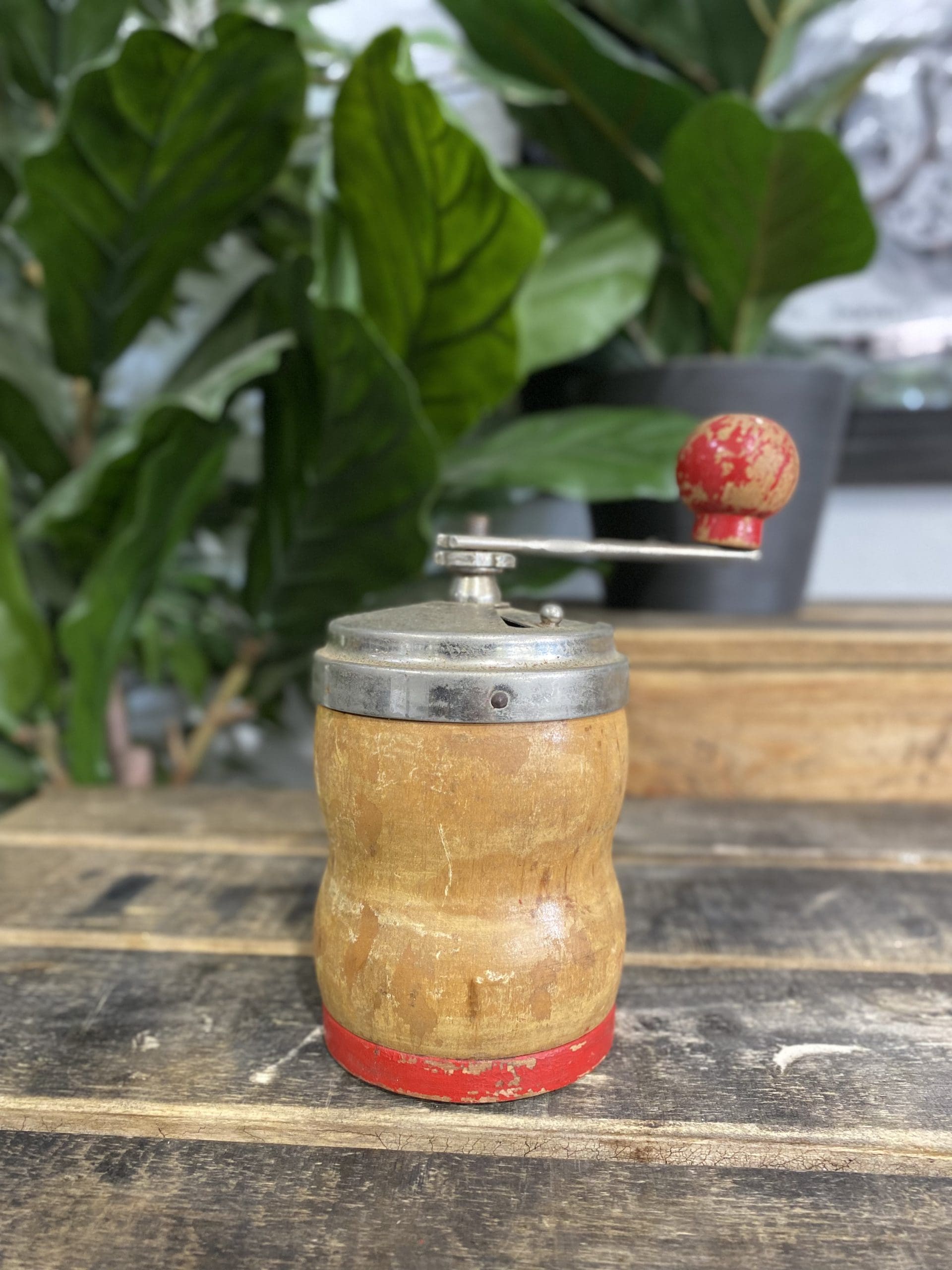 #61 Working B & G Wooden Hand Coffee Grinder