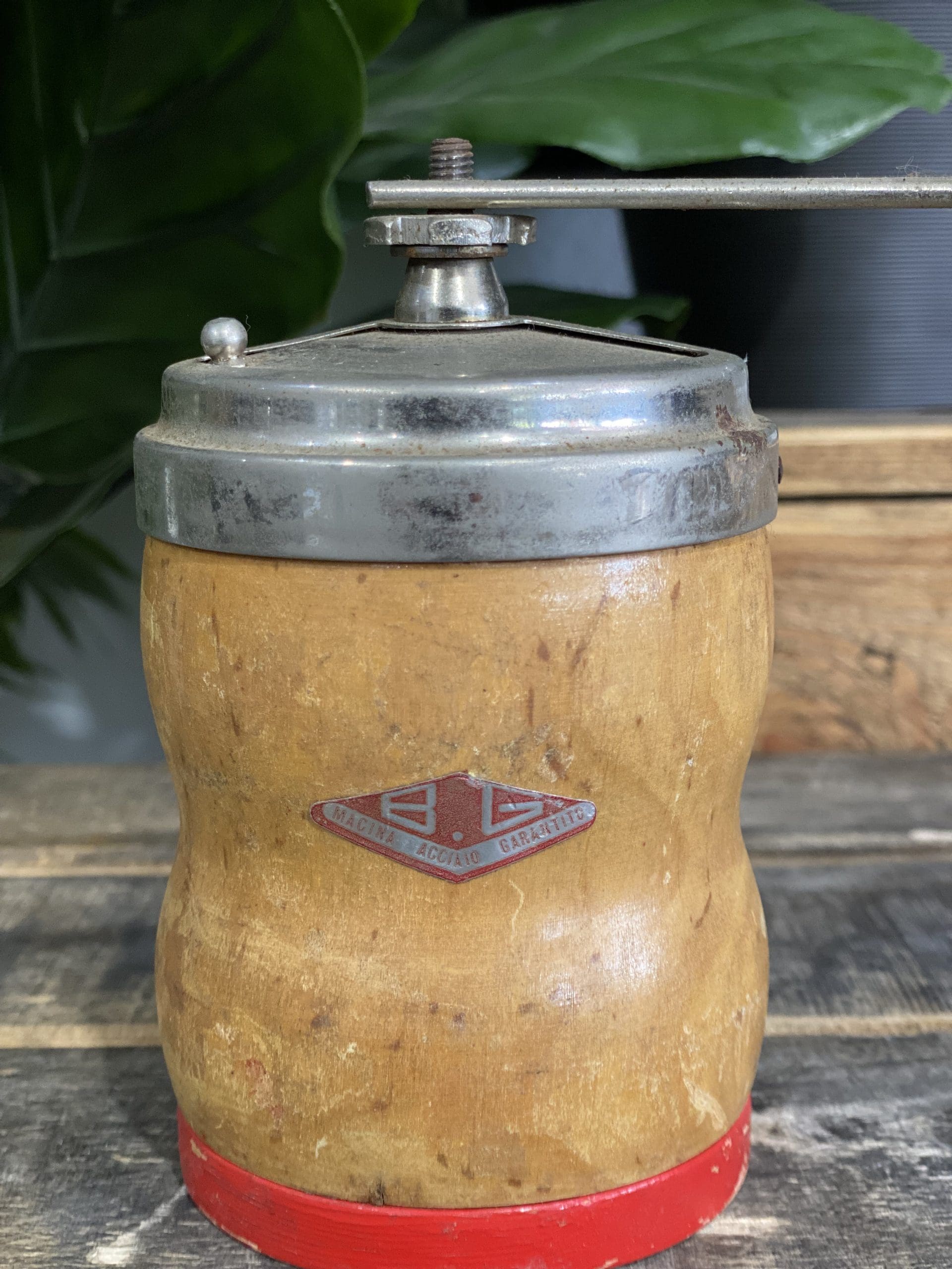 #61 Working B & G Wooden Hand Coffee Grinder