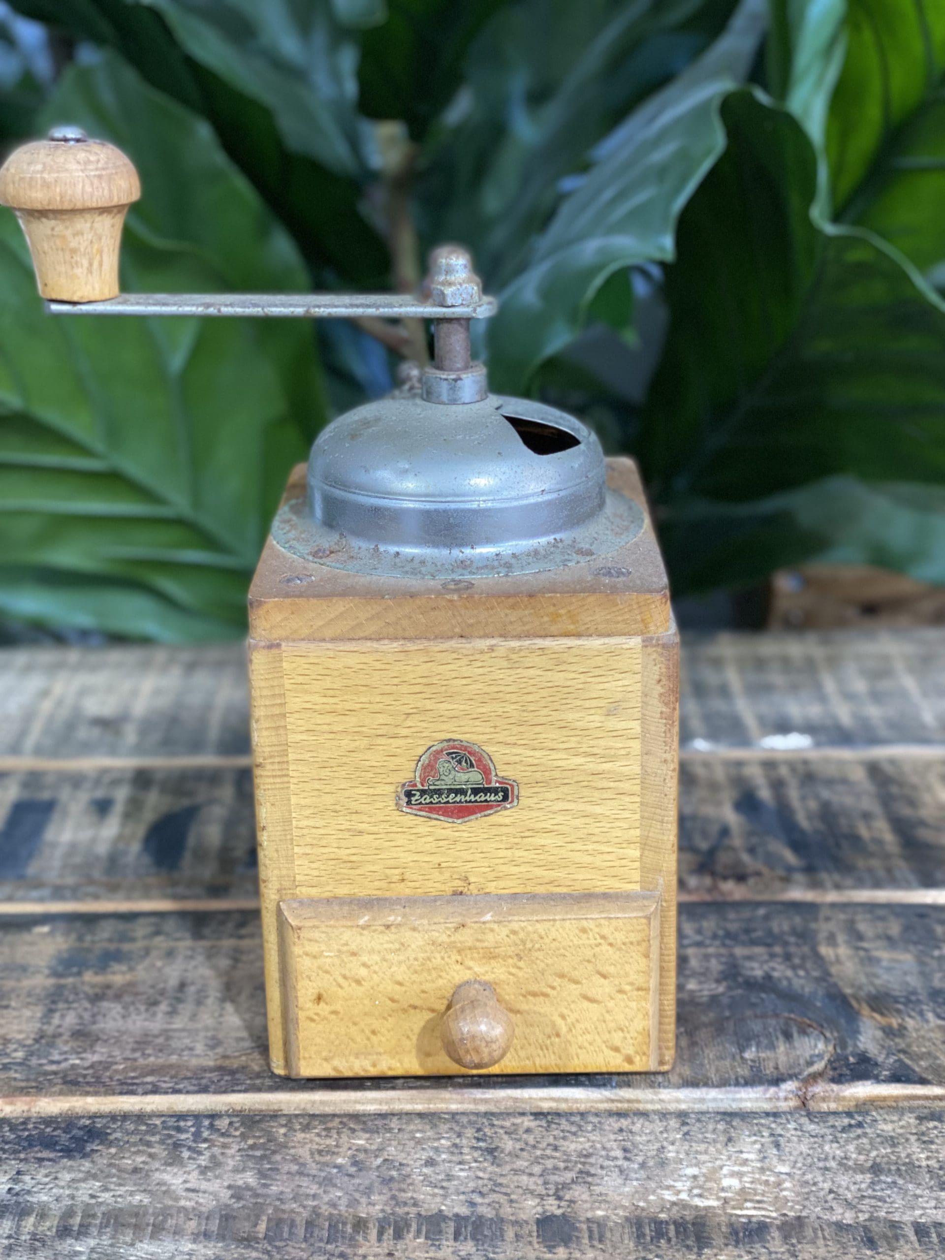 #63 1940’s Zassenhaus Wooden Square Box Coffee Grinder