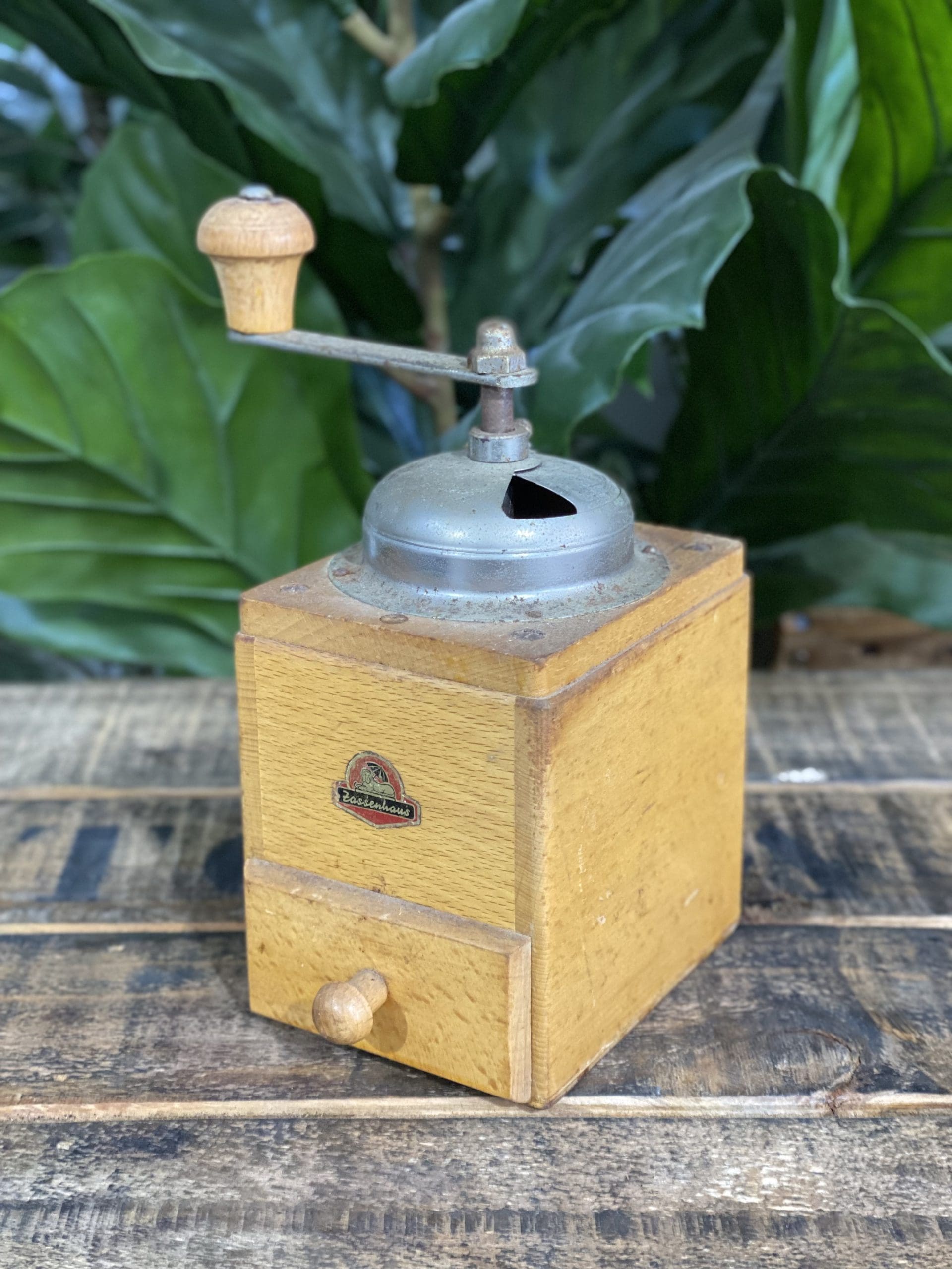 #63 1940’s Zassenhaus Wooden Square Box Coffee Grinder