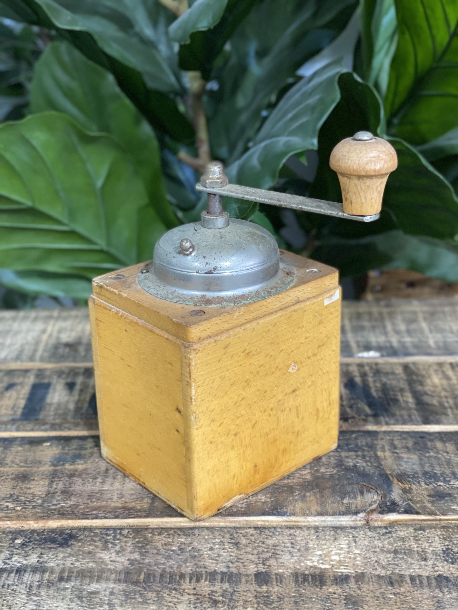 #63 1940’s Zassenhaus Wooden Square Box Coffee Grinder