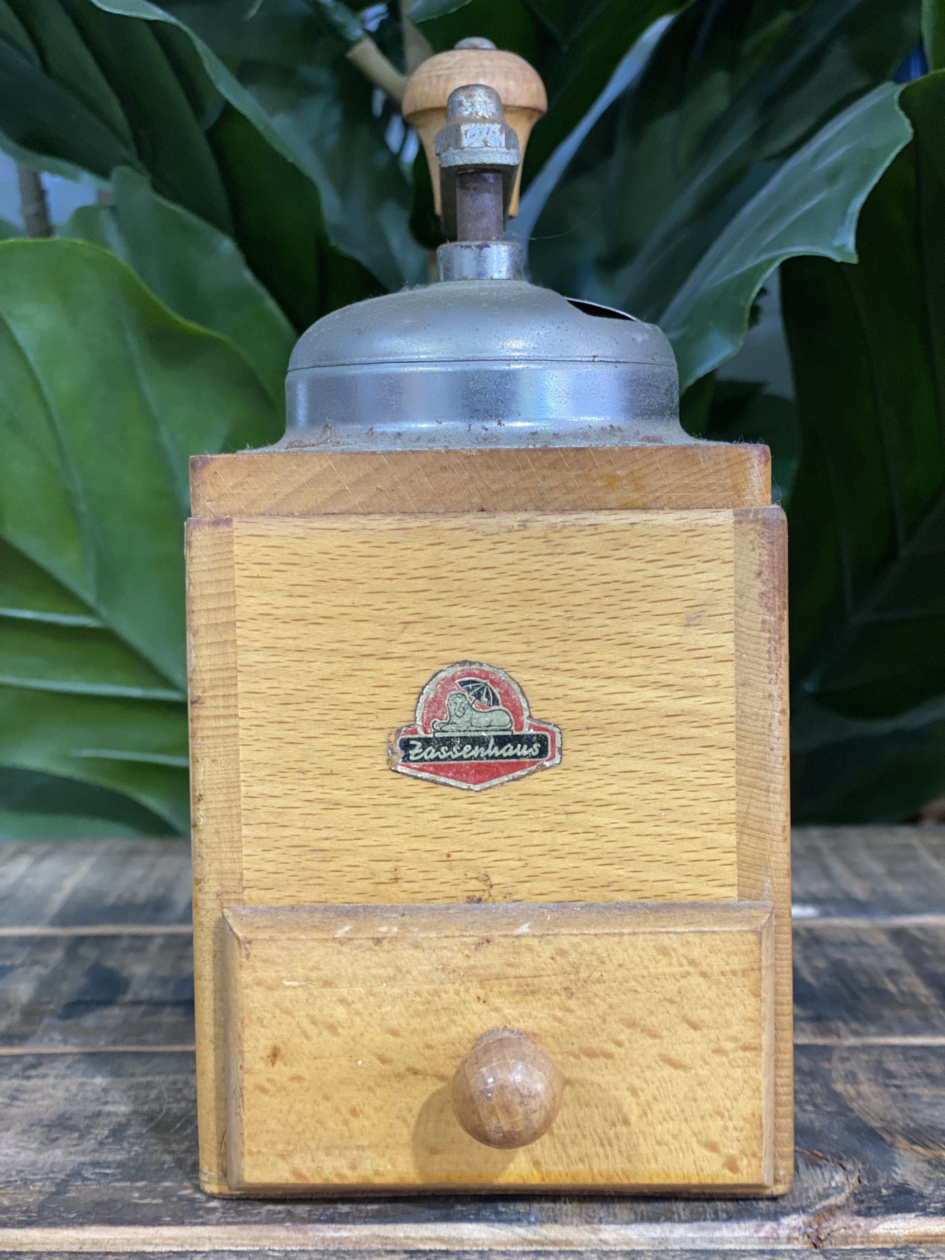 #63 1940’s Zassenhaus Wooden Square Box Coffee Grinder