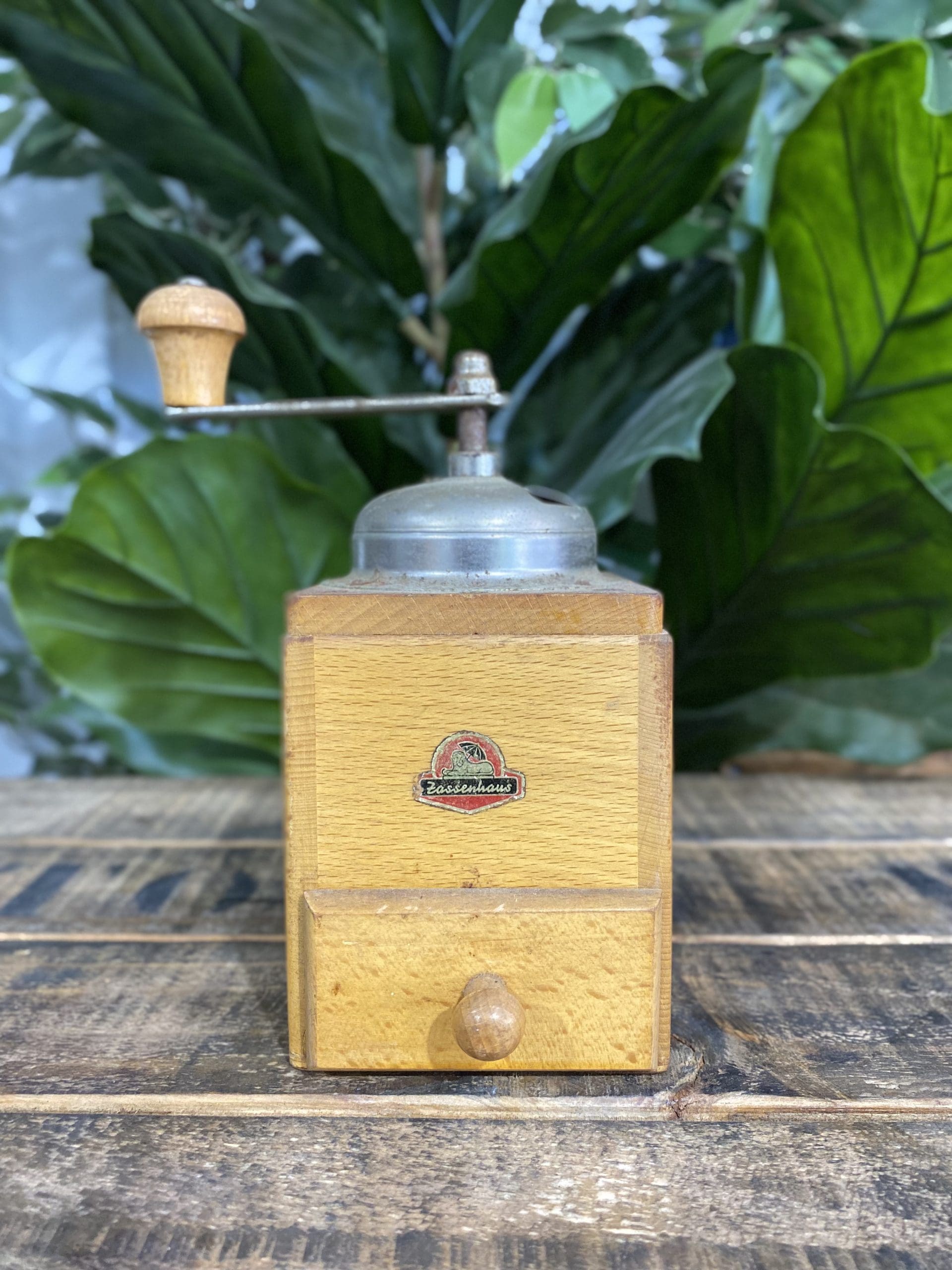 #63 1940’s Zassenhaus Wooden Square Box Coffee Grinder