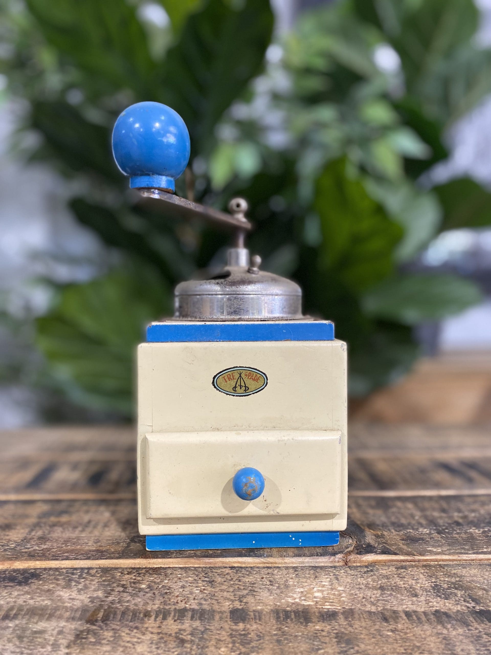 1930’s Tre Spade Wooden Hand Coffee Grinder