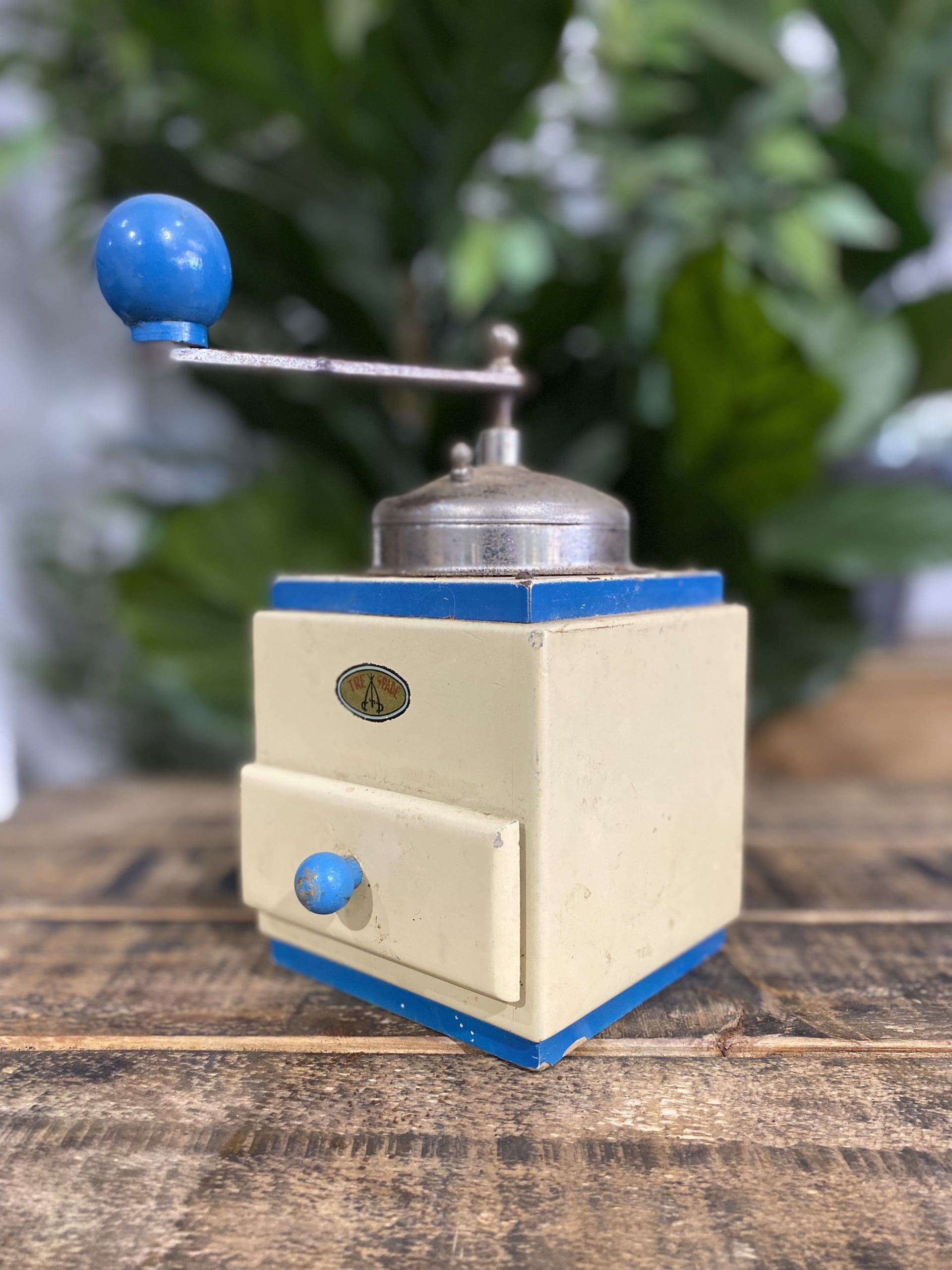 1930’s Tre Spade Wooden Hand Coffee Grinder