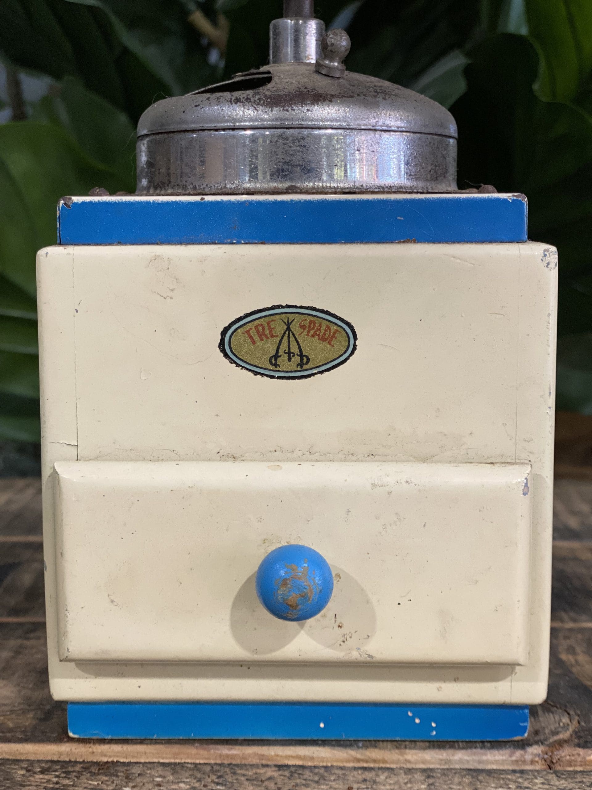 1930’s Tre Spade Wooden Hand Coffee Grinder