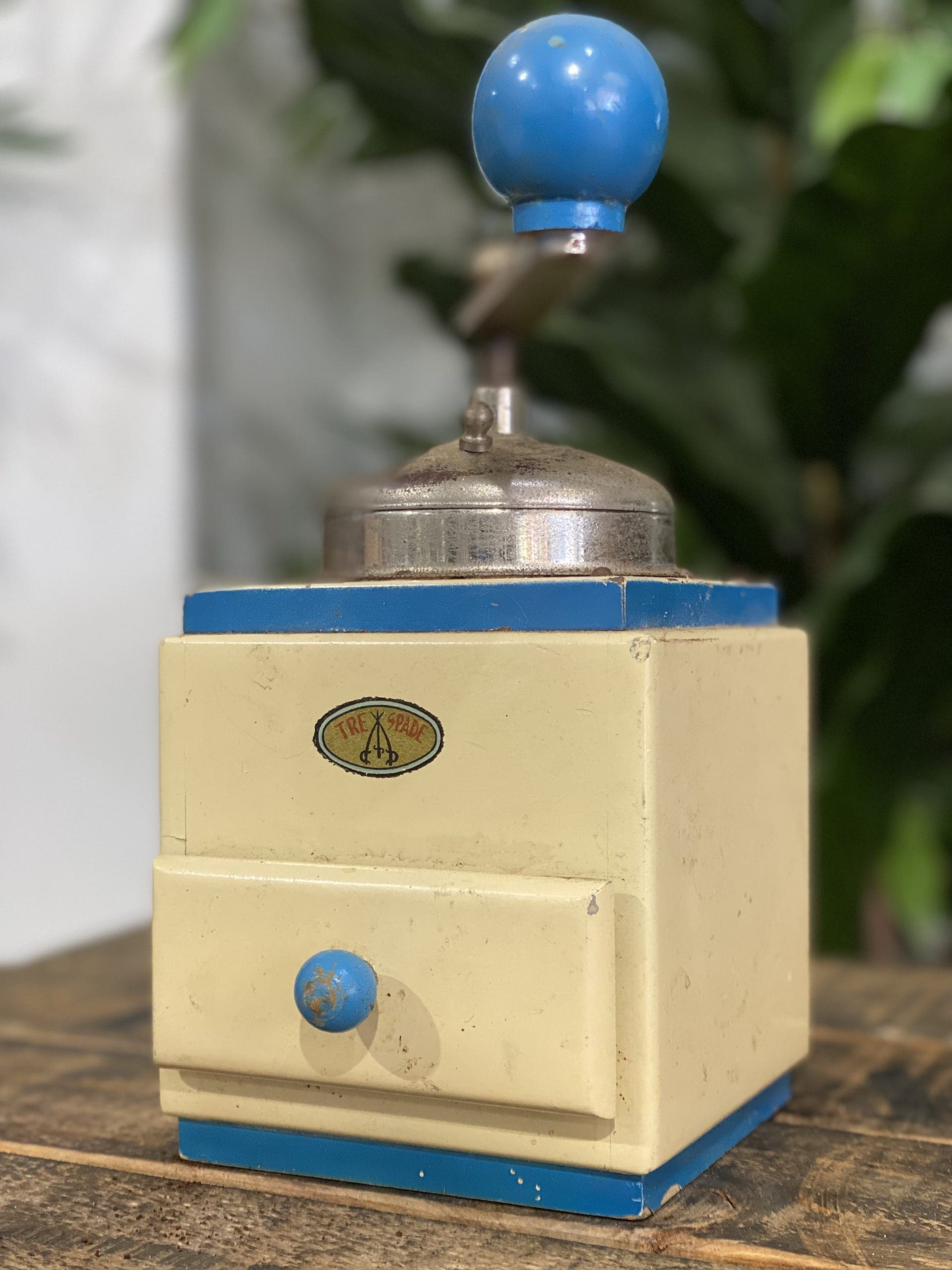 1930’s Tre Spade Wooden Hand Coffee Grinder