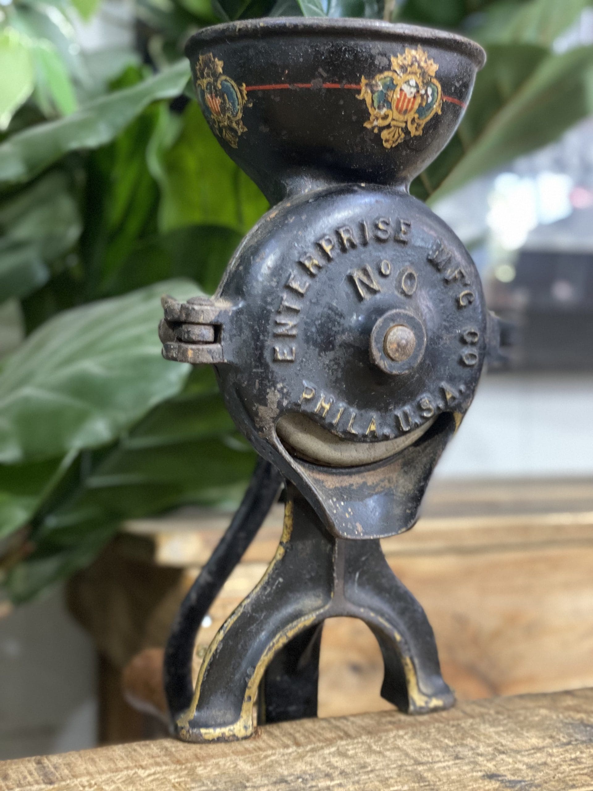 #69 1890’s MFC Philadelphia USA Cast Iron Hand Coffee Grinder