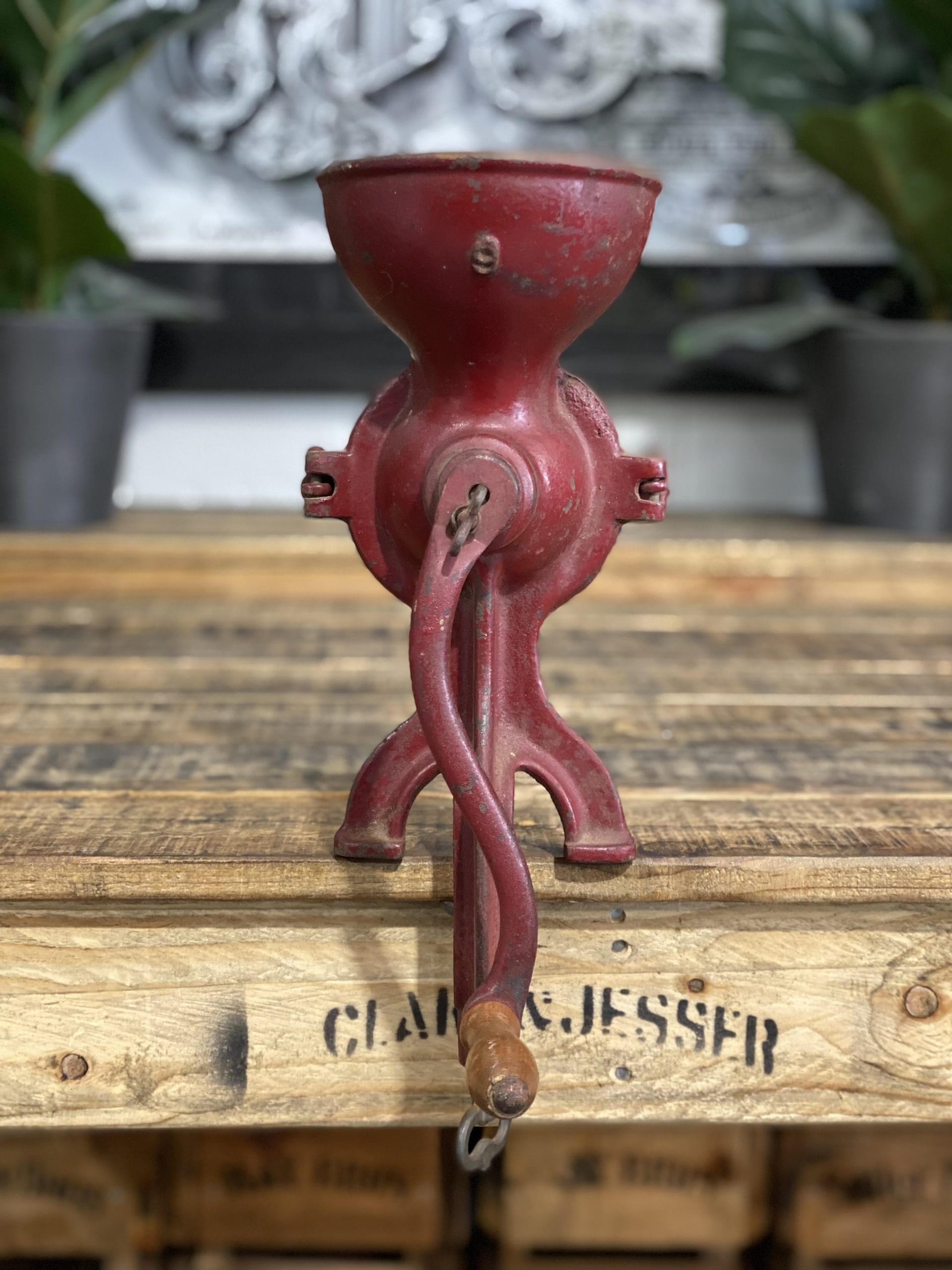 #70 1930’s Husqvarna Bench Clamp Coffee Grinder