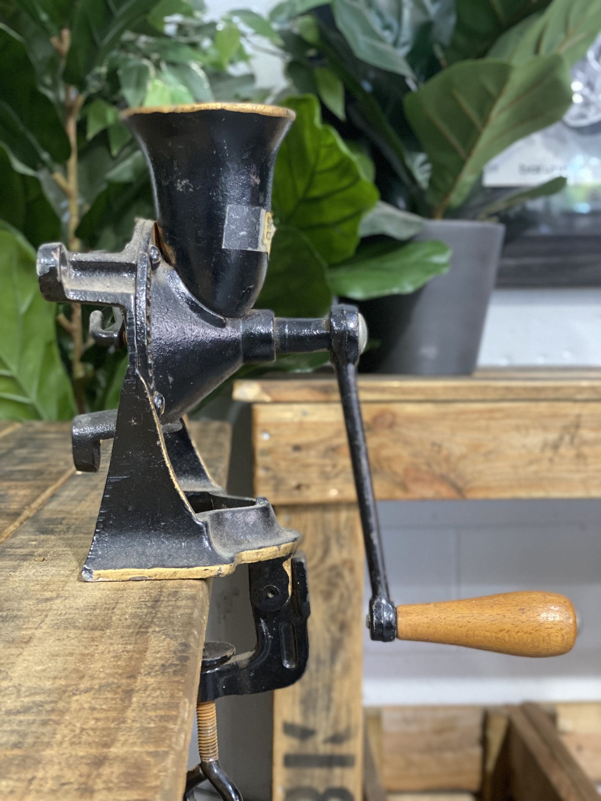 #84 1850’s No. 2 Medium Spong & Co Ltd Bench Mounted Hand Grinder