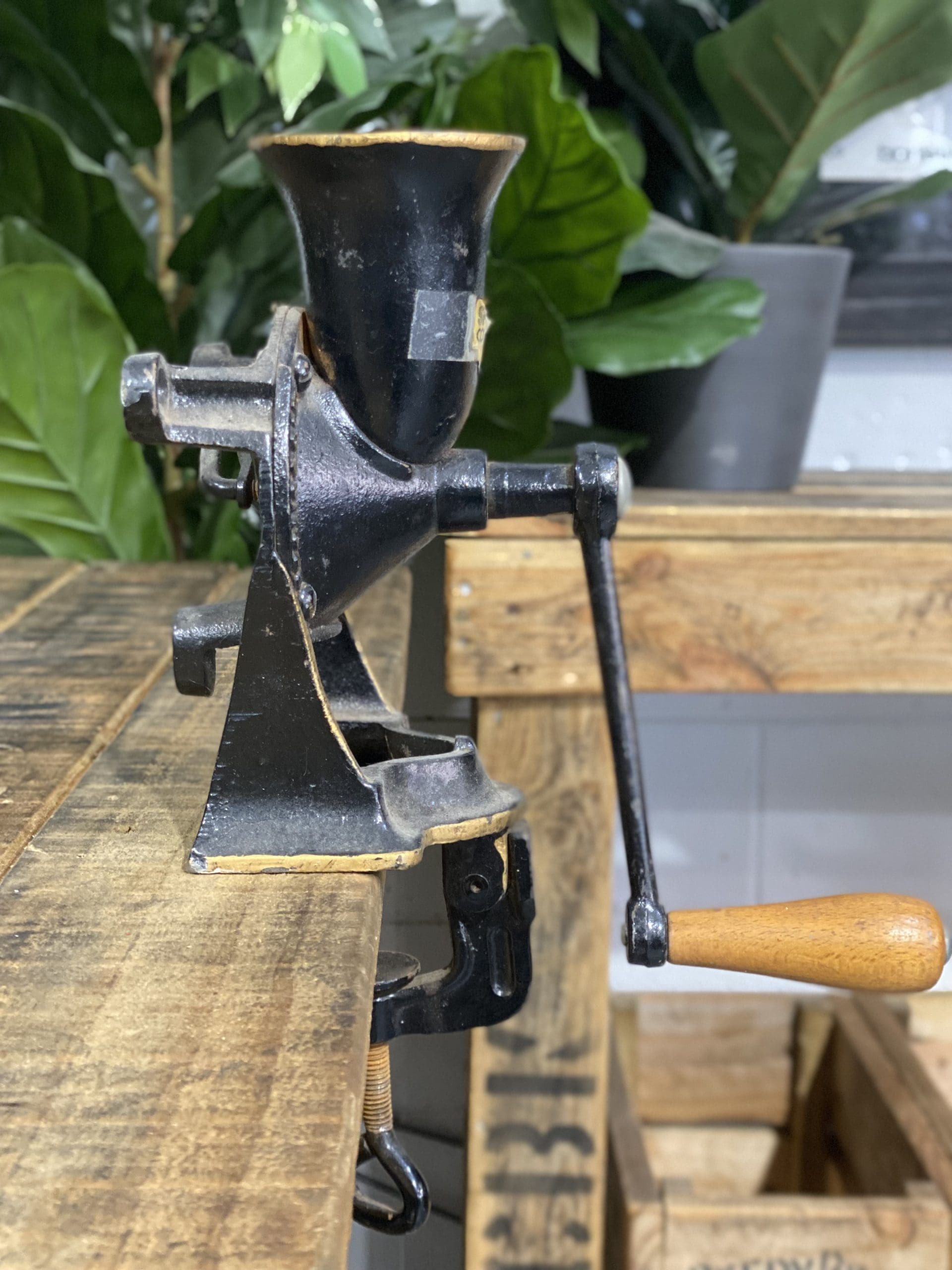 #84 1850’s No. 2 Medium Spong & Co Ltd Bench Mounted Hand Grinder