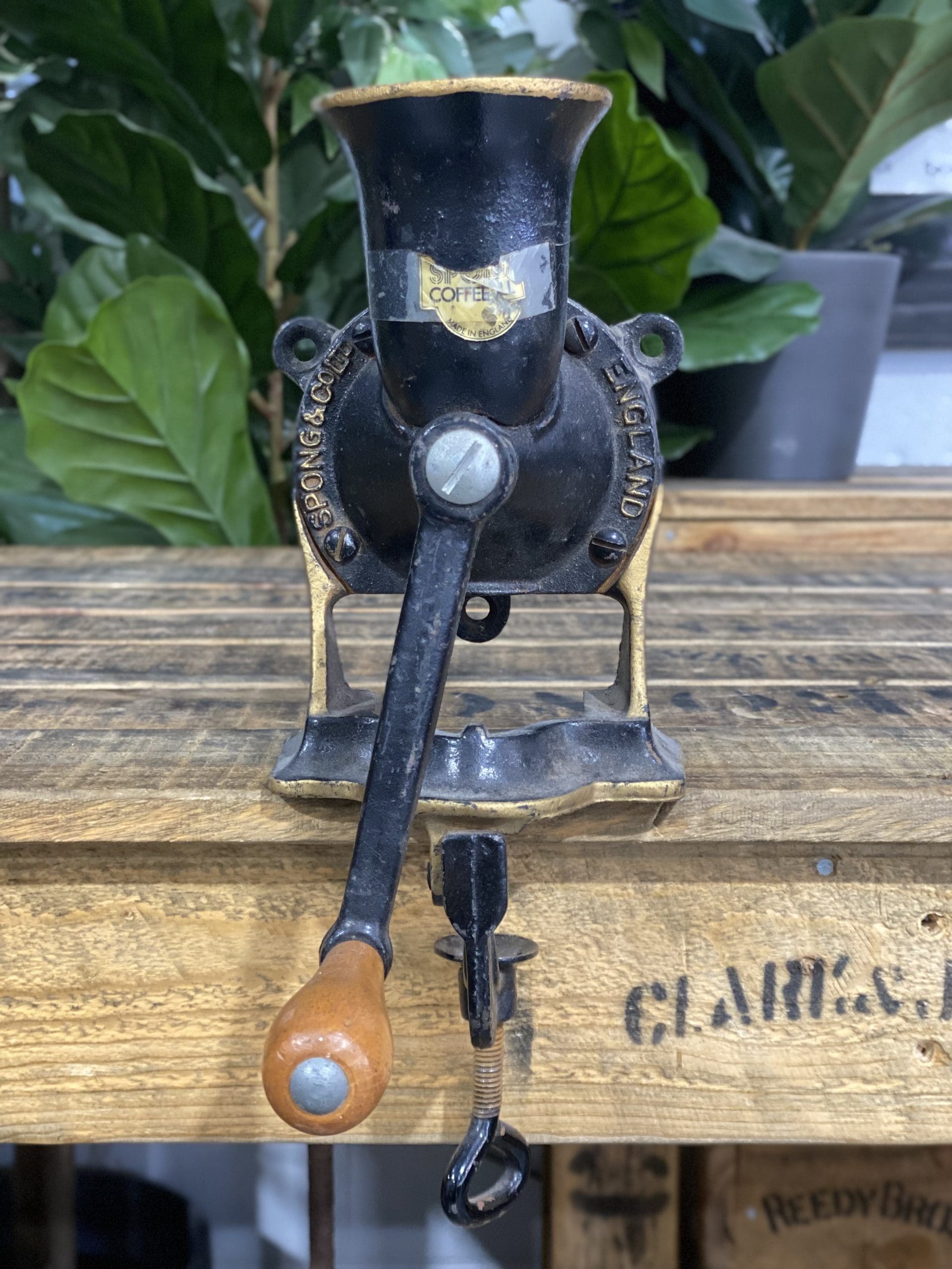 #84 1850’s No. 2 Medium Spong & Co Ltd Bench Mounted Hand Grinder
