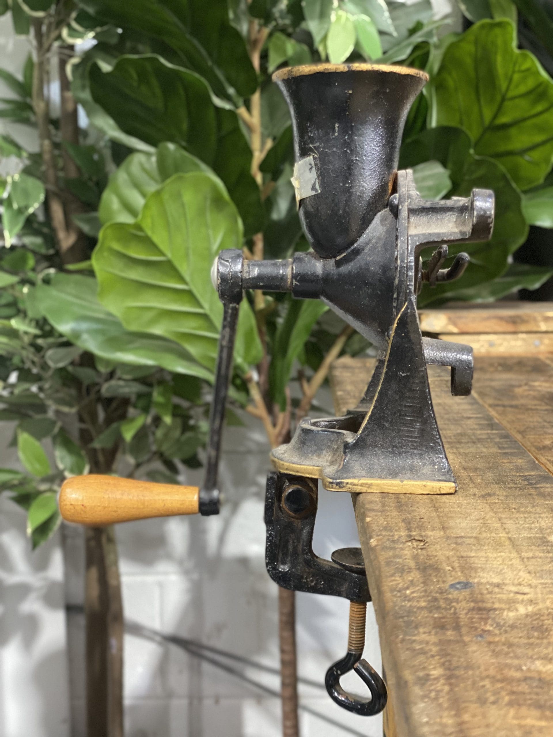 #84 1850’s No. 2 Medium Spong & Co Ltd Bench Mounted Hand Grinder