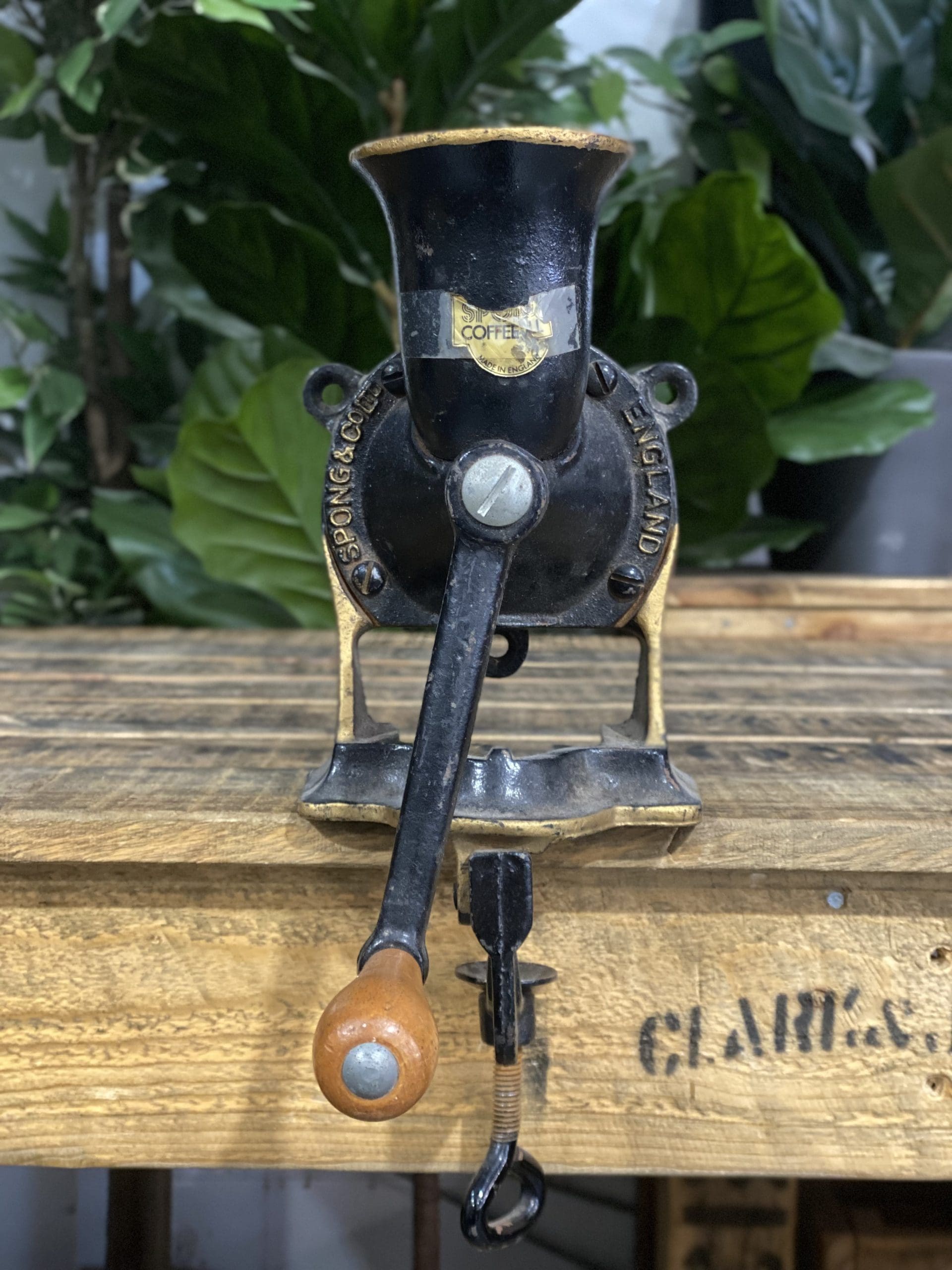 #84 1850’s No. 2 Medium Spong & Co Ltd Bench Mounted Hand Grinder