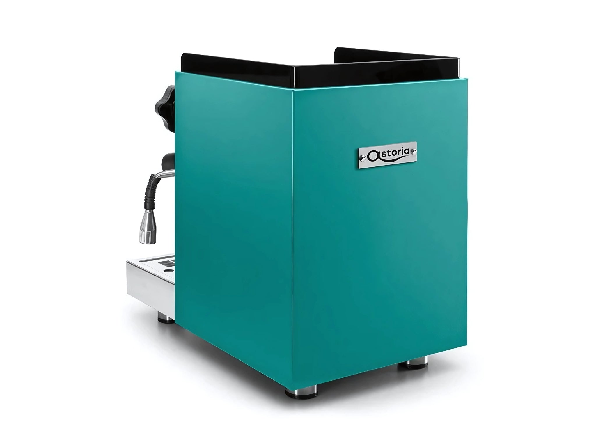 Astoria Loft 1 Group Machine in light blue on a white background. The machine is photographed from behind the machine and the back and side of the machine is visible