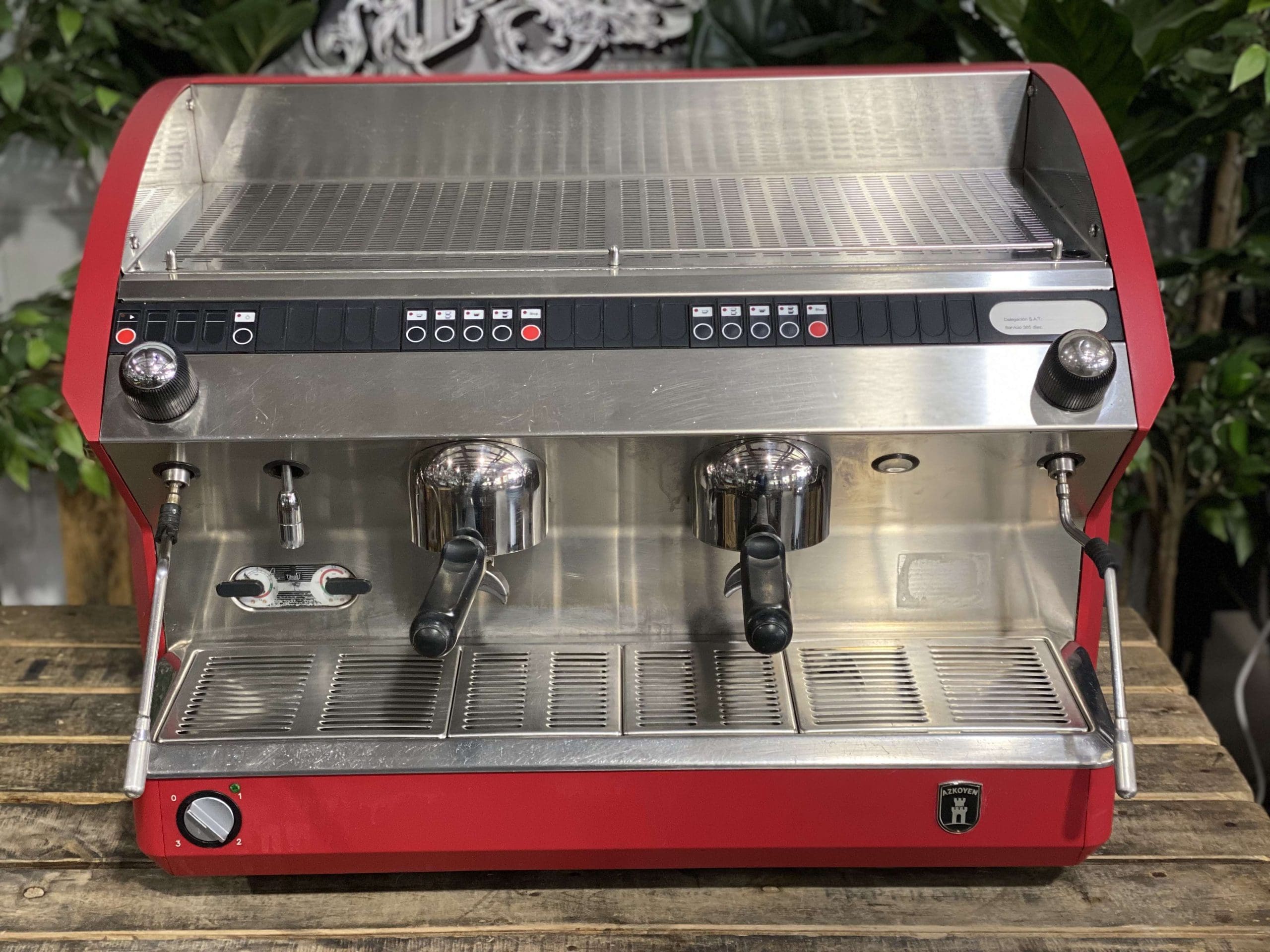 Azkoyen Vienna 2 Group Red Espresso Coffee Machine - Used