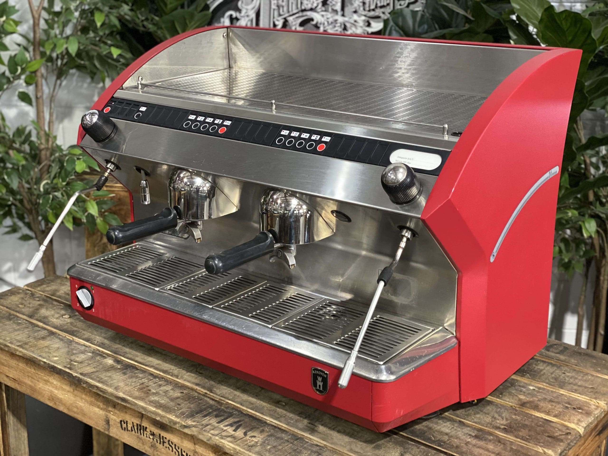 Azkoyen Vienna 2 Group Red Espresso Coffee Machine - Used