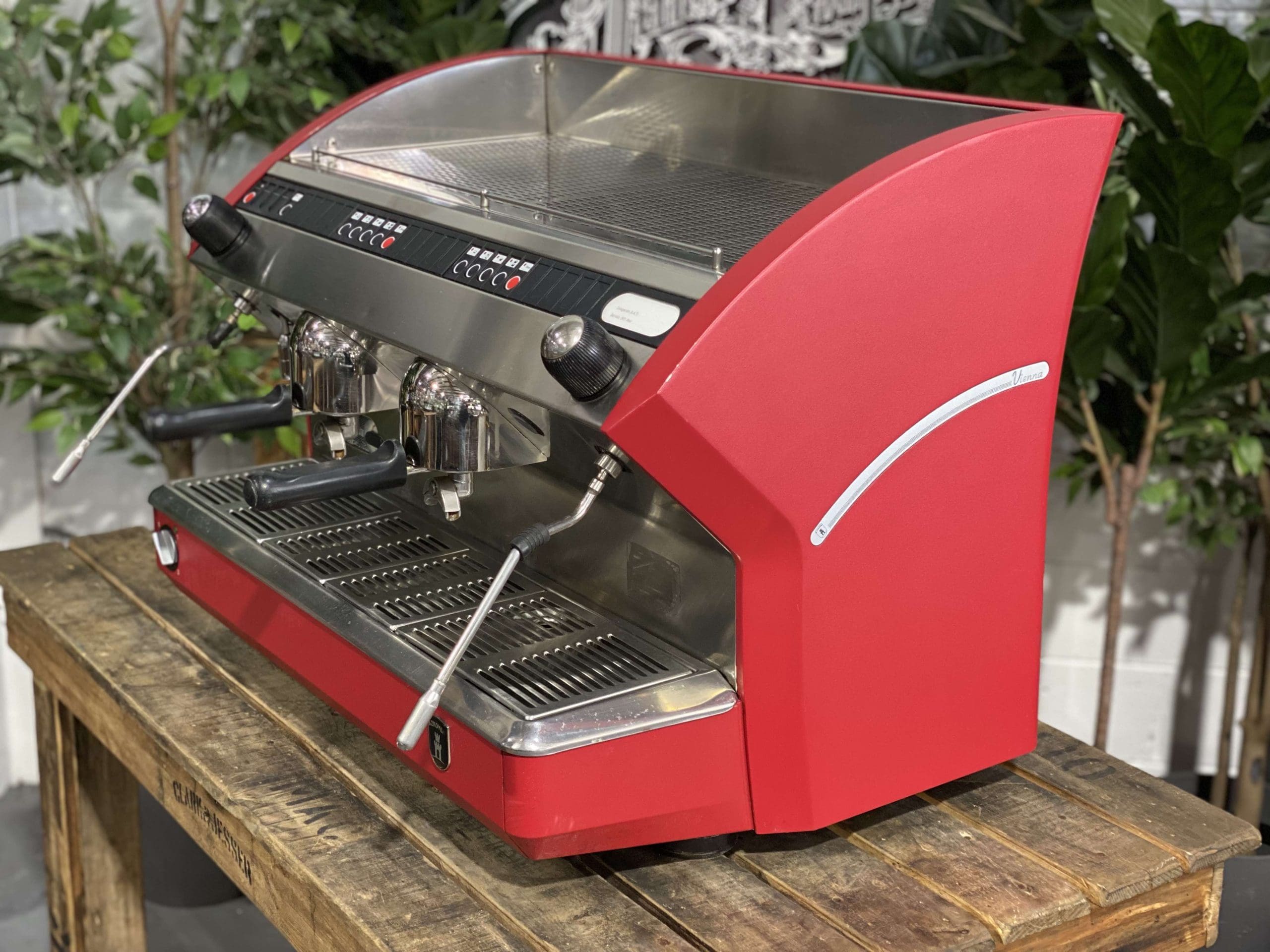 Azkoyen Vienna 2 Group Red Espresso Coffee Machine - Used