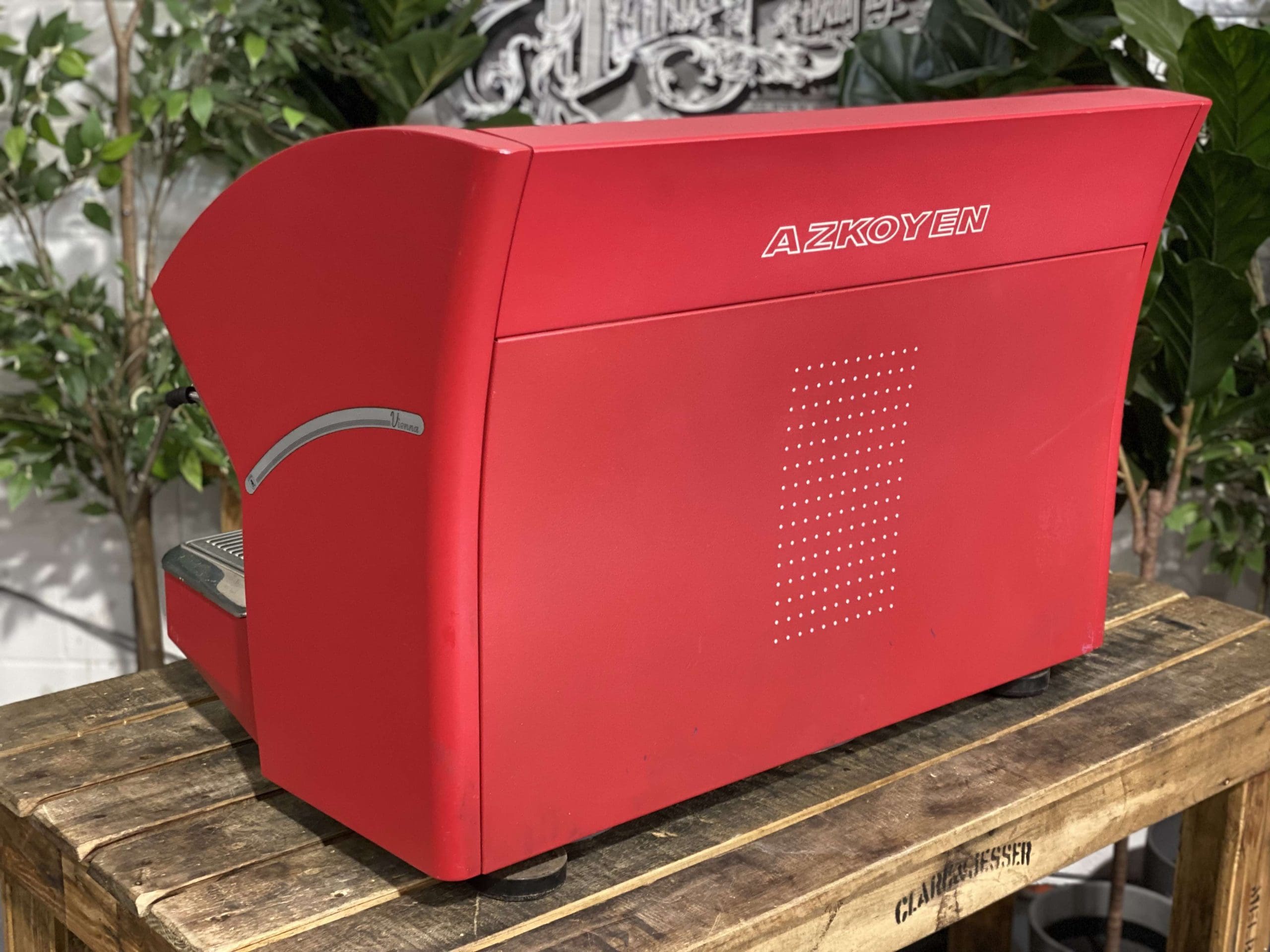 Azkoyen Vienna 2 Group Red Espresso Coffee Machine - Used