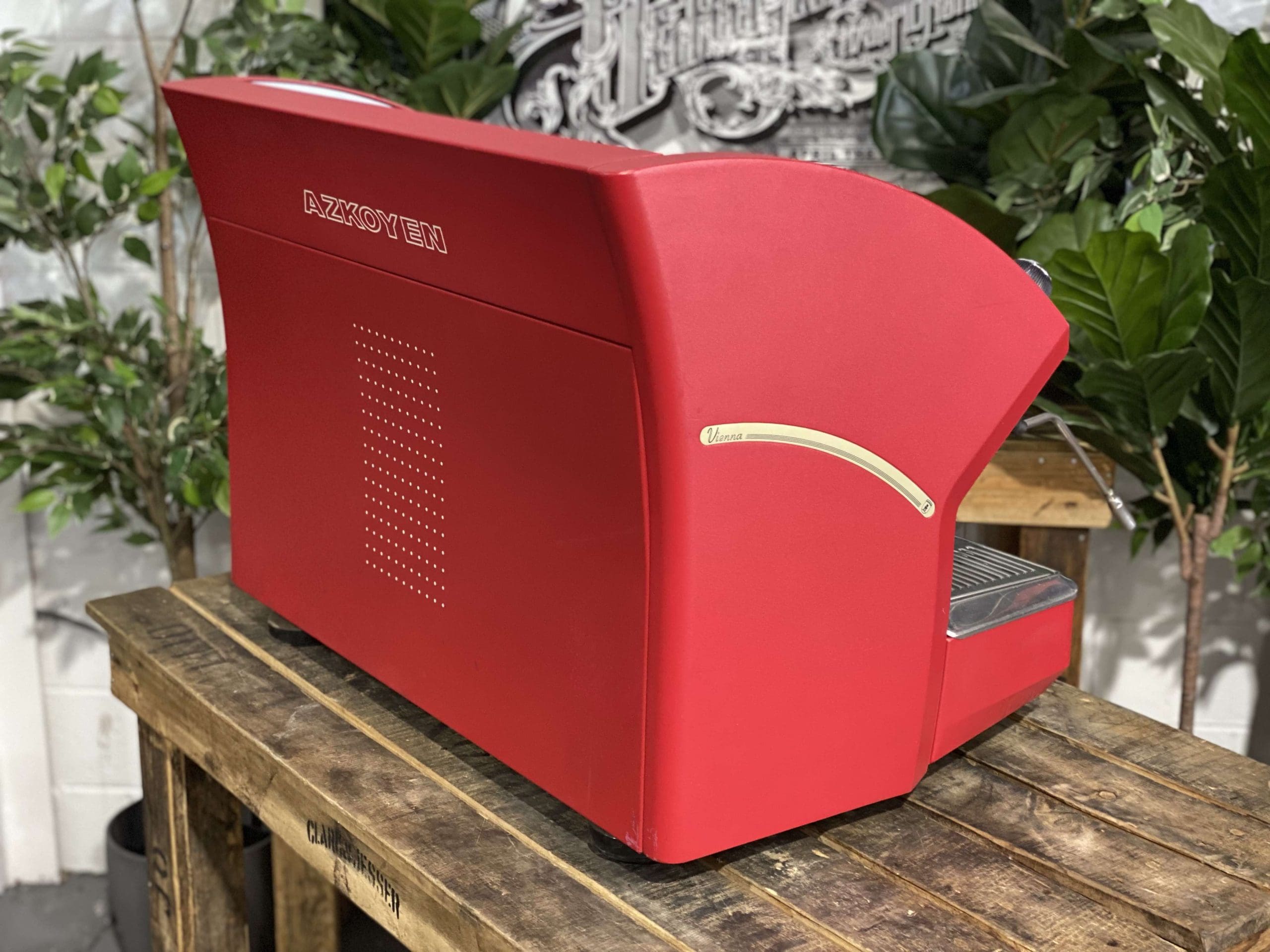 Azkoyen Vienna 2 Group Red Espresso Coffee Machine - Used