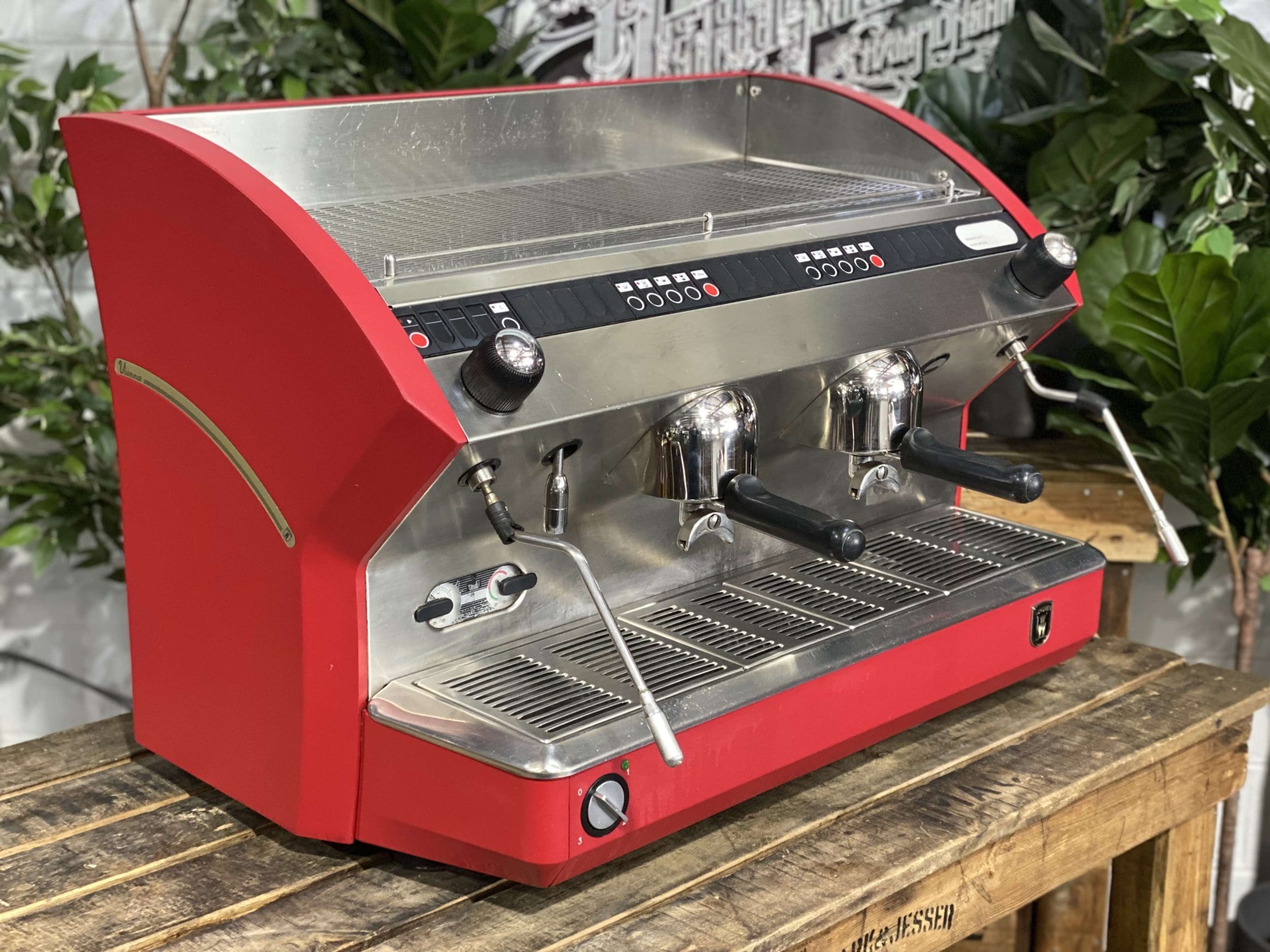 Azkoyen Vienna 2 Group Red Espresso Coffee Machine - Used