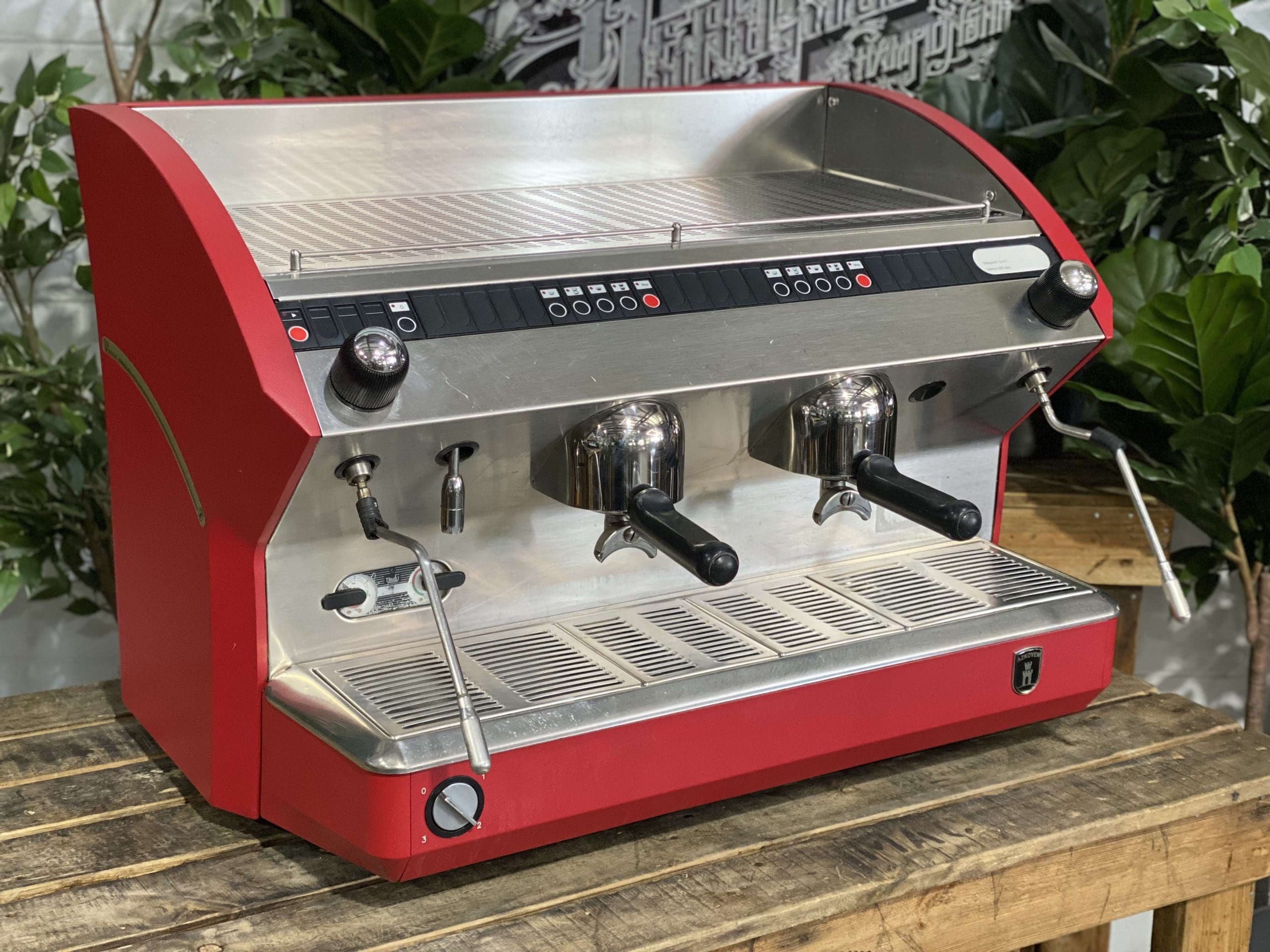 Azkoyen Vienna 2 Group Red Espresso Coffee Machine - Used