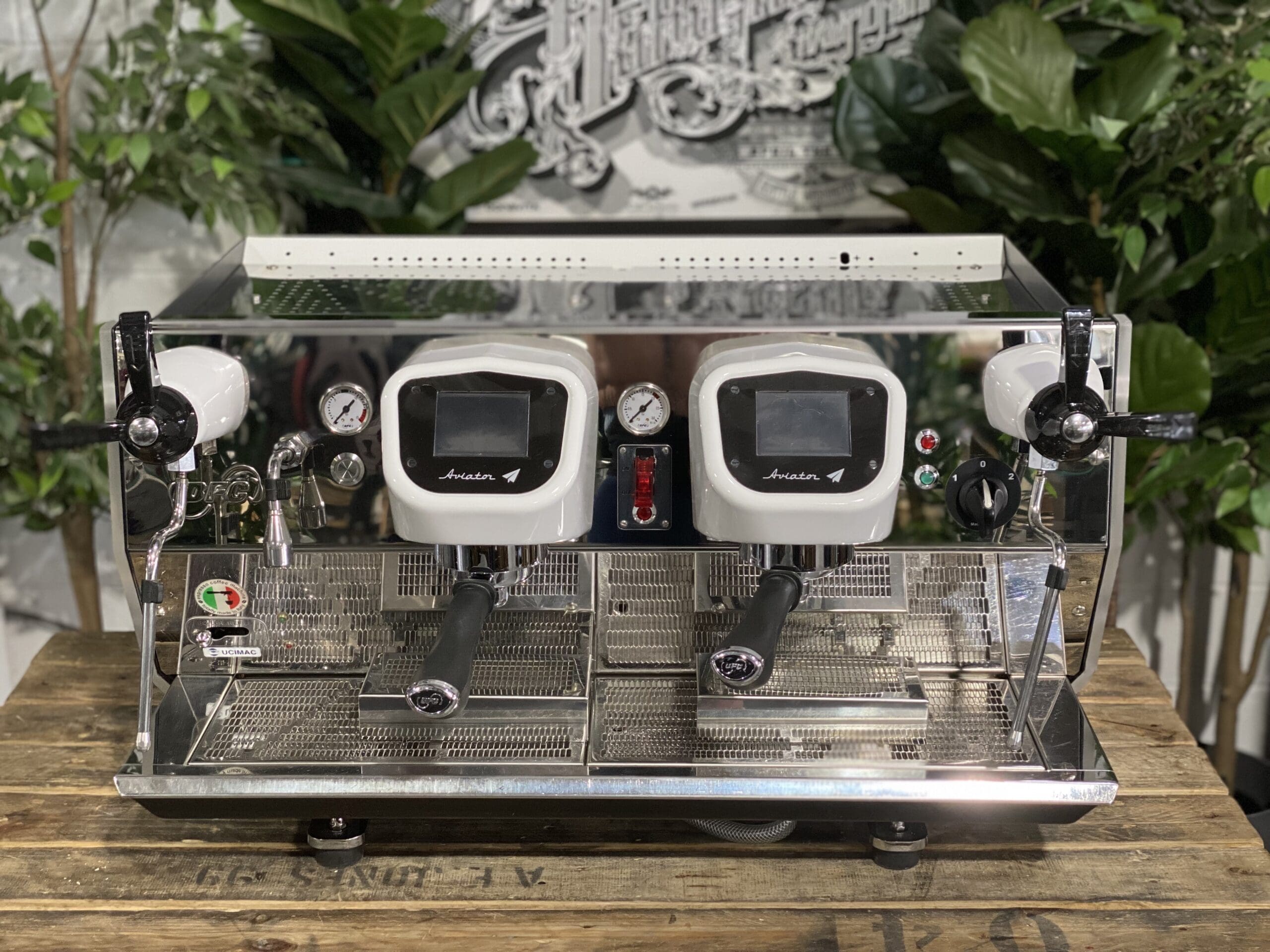 BFC Aviator 2 Group Custom White Espresso Coffee Machine - Used