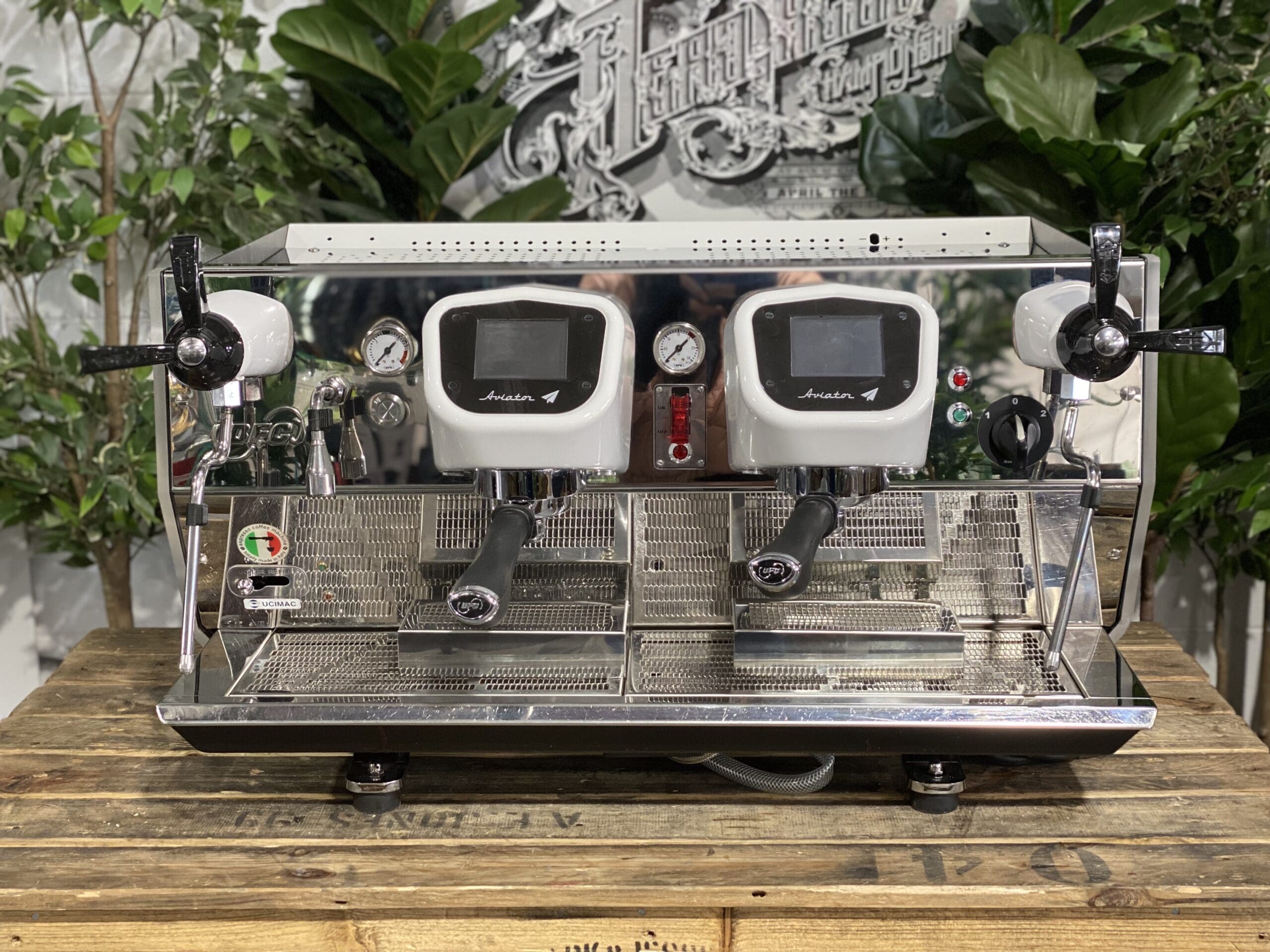 BFC Aviator 2 Group Custom White Espresso Coffee Machine - Used
