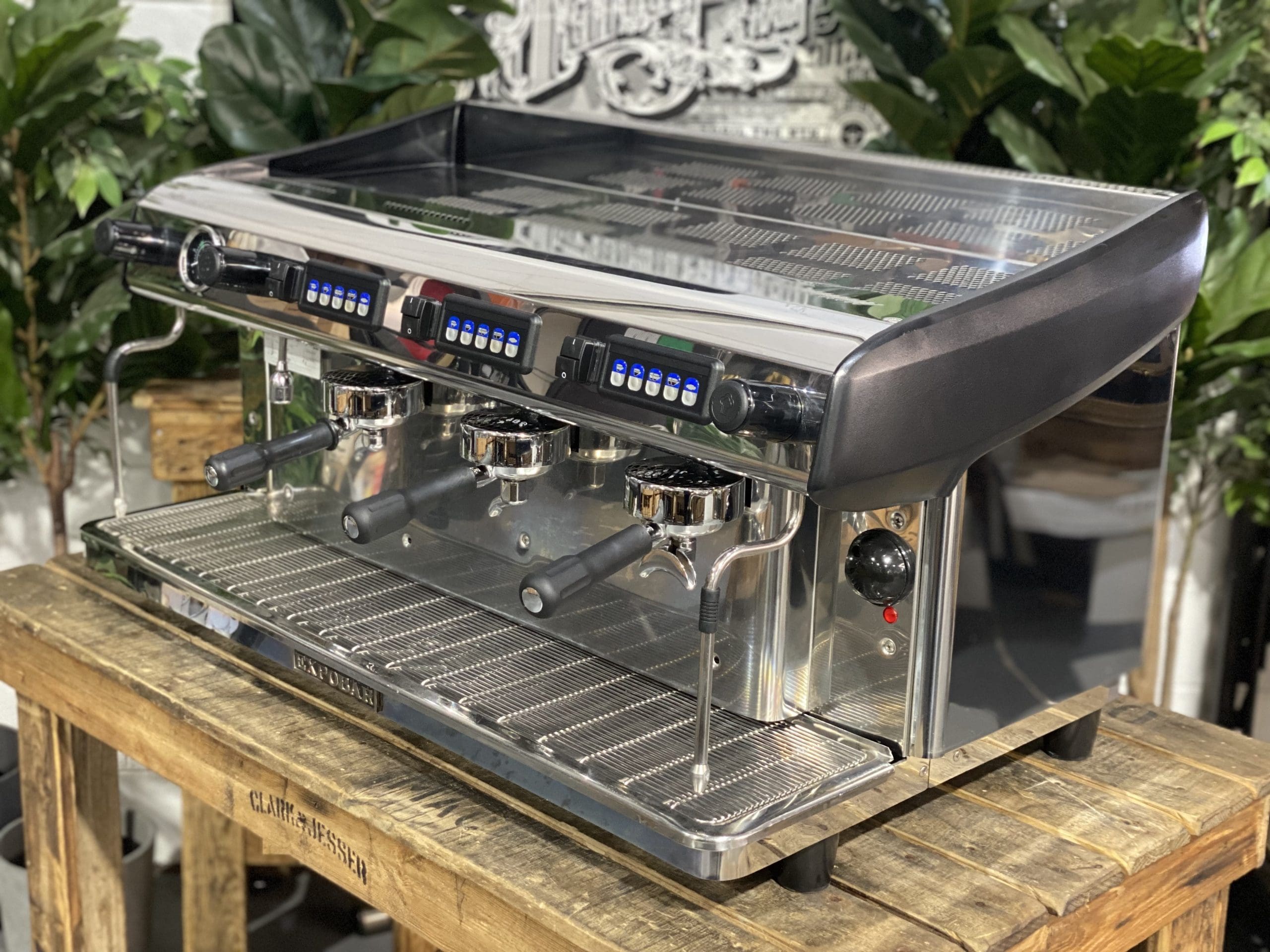 Expobar MegaCrem High Cup 3 Group Stainless & Black Espresso Coffee Machine - Used